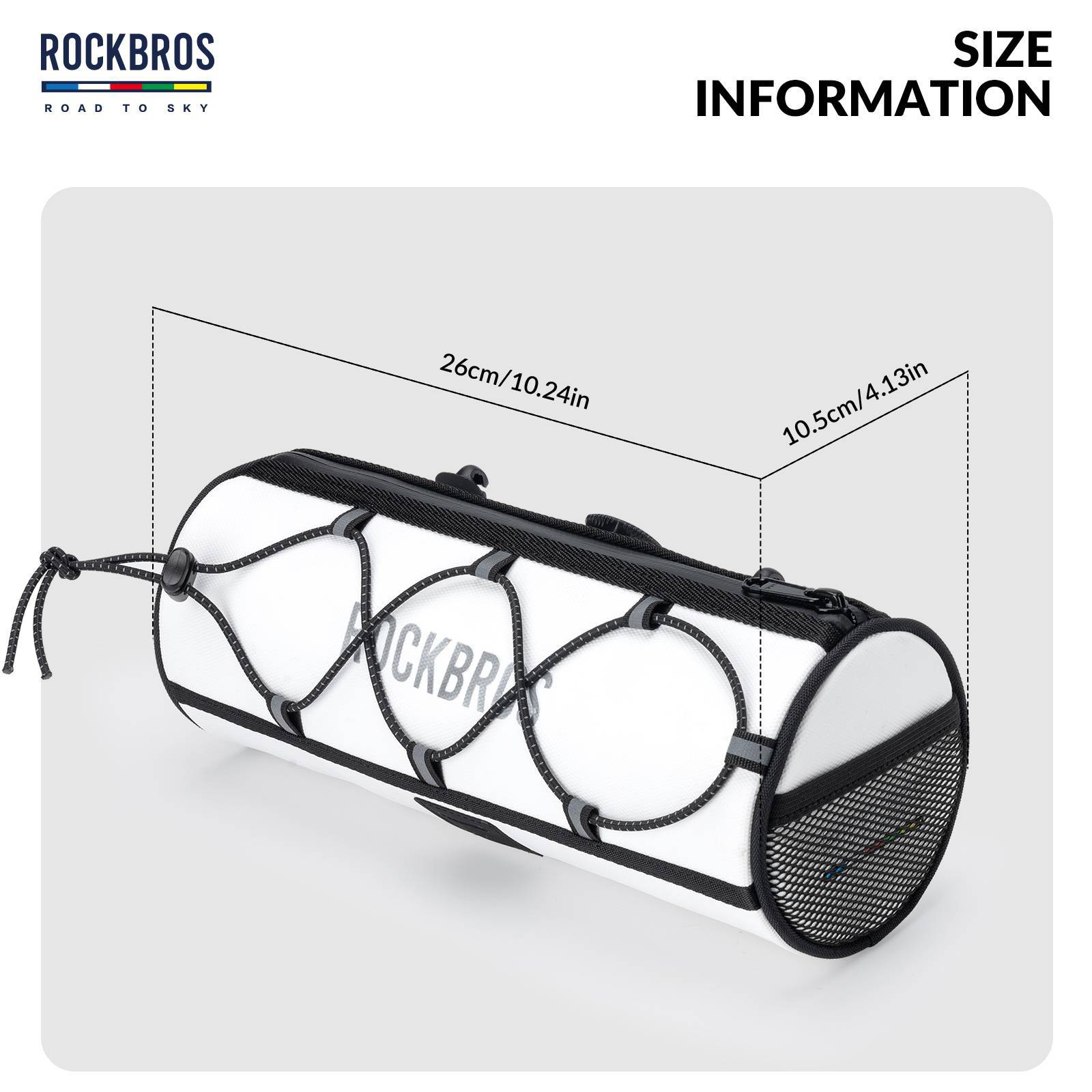ROAD TO SKY Wasserdichte Reflektierende Zylindrische Lenkertasche - Fahrradtaschen ROCKBROS - EU - NooMii