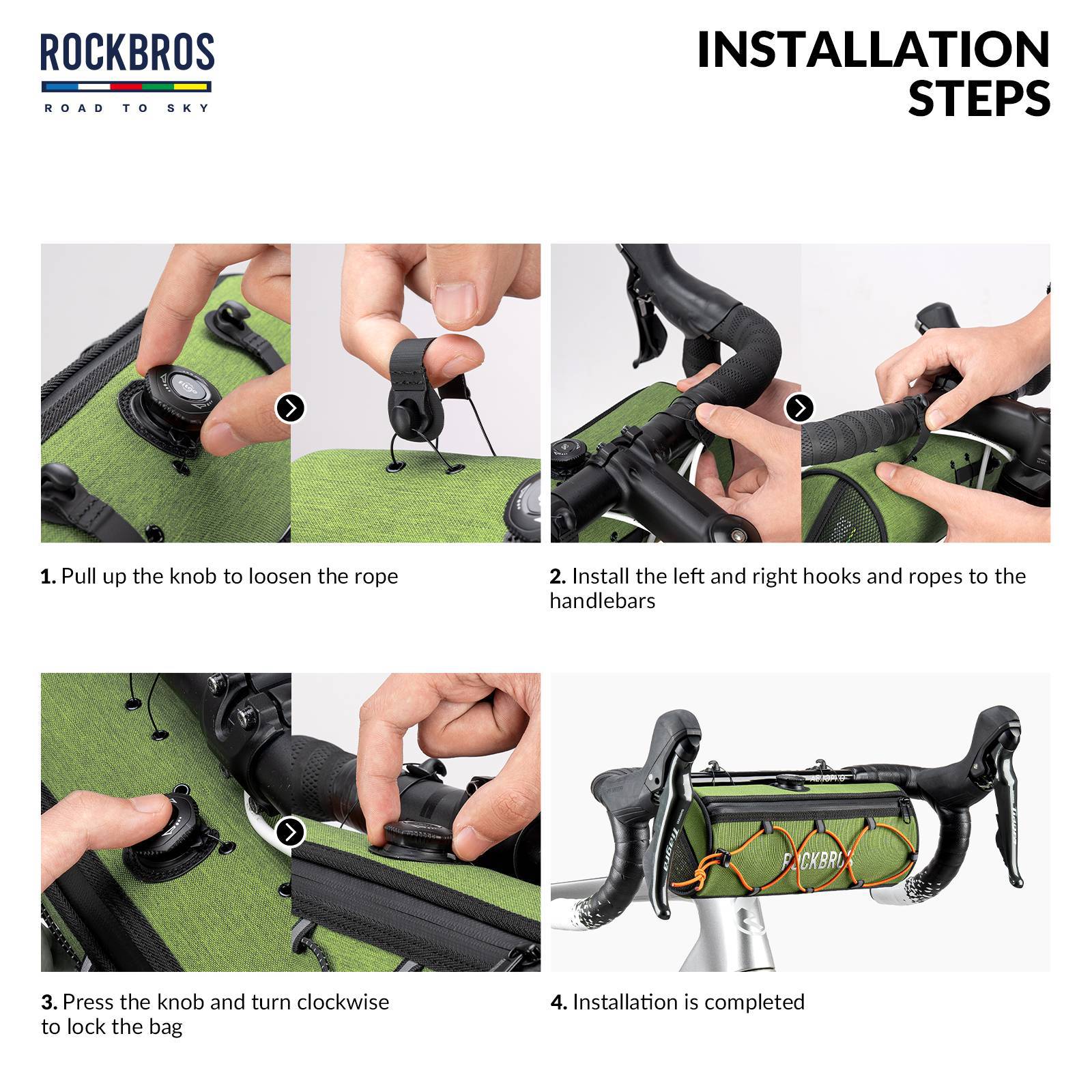 ROAD TO SKY Wasserdichte Reflektierende Zylindrische Lenkertasche - Fahrradtaschen ROCKBROS - EU - NooMii