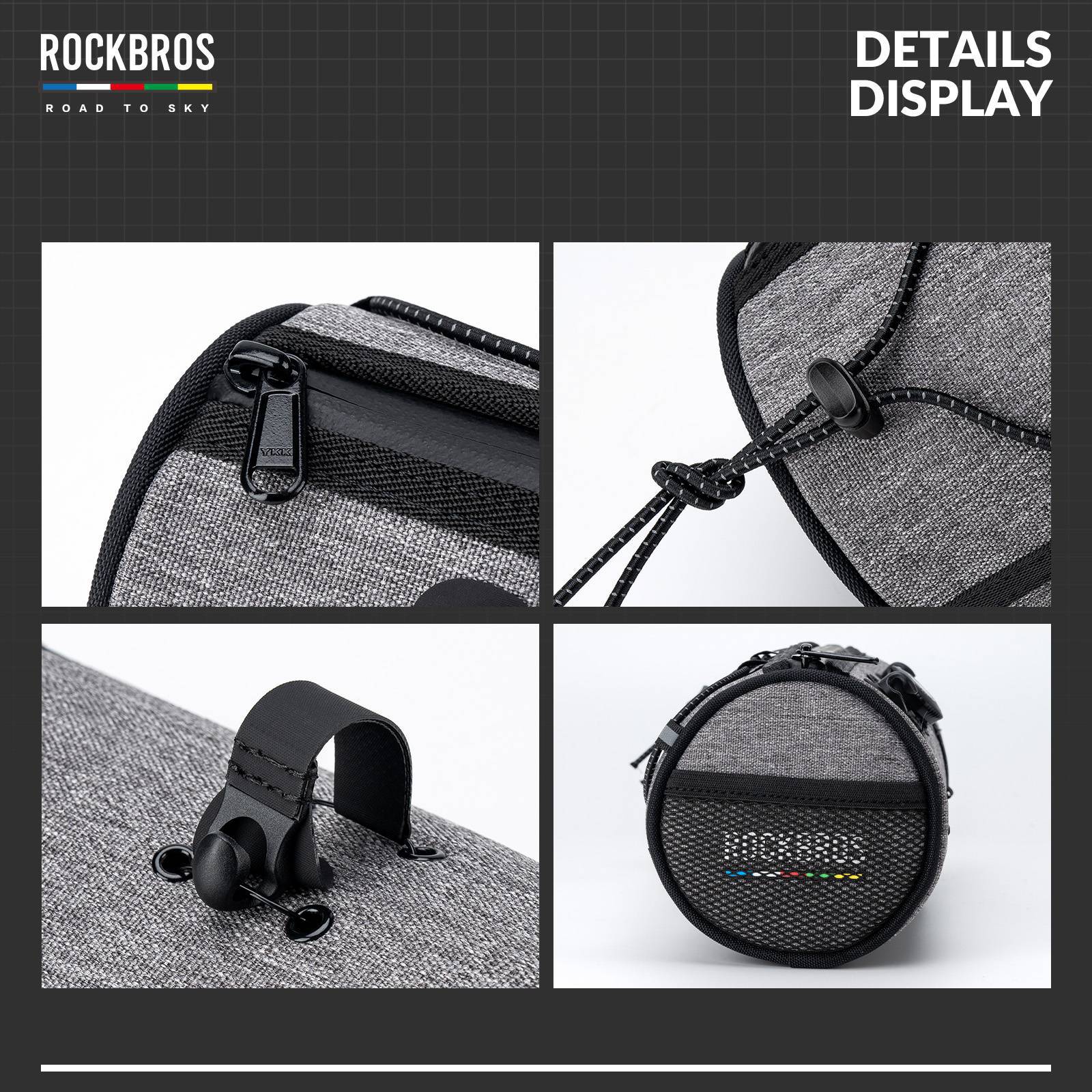 ROAD TO SKY Wasserdichte Reflektierende Zylindrische Lenkertasche - Fahrradtaschen ROCKBROS - EU - NooMii