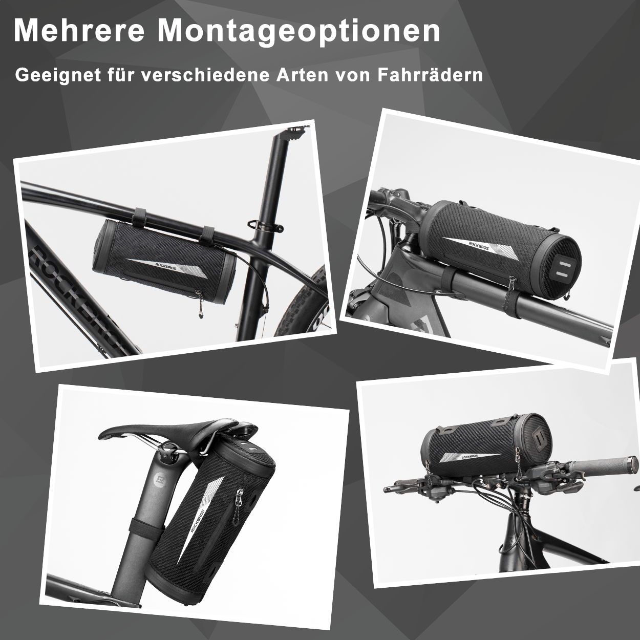 ROCKBROS 3 in 1 Praktisch Lenkertasche Zylindrisch Multifunktional 2L - Fahrradtaschen ROCKBROS - EU - NooMii