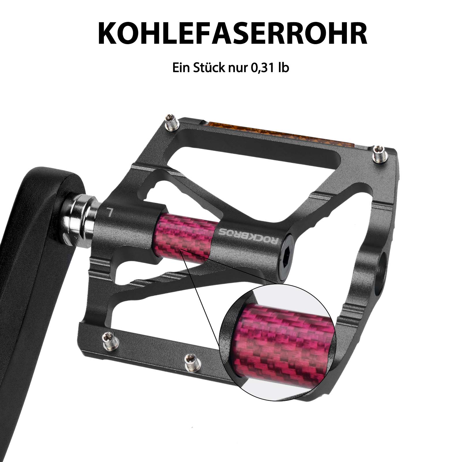 ROCKBROS Alu Fahrradpedale 9/16 Zoll mit zwei PVC Reflektoren - Fahrradpedale ROCKBROS - EU - NooMii