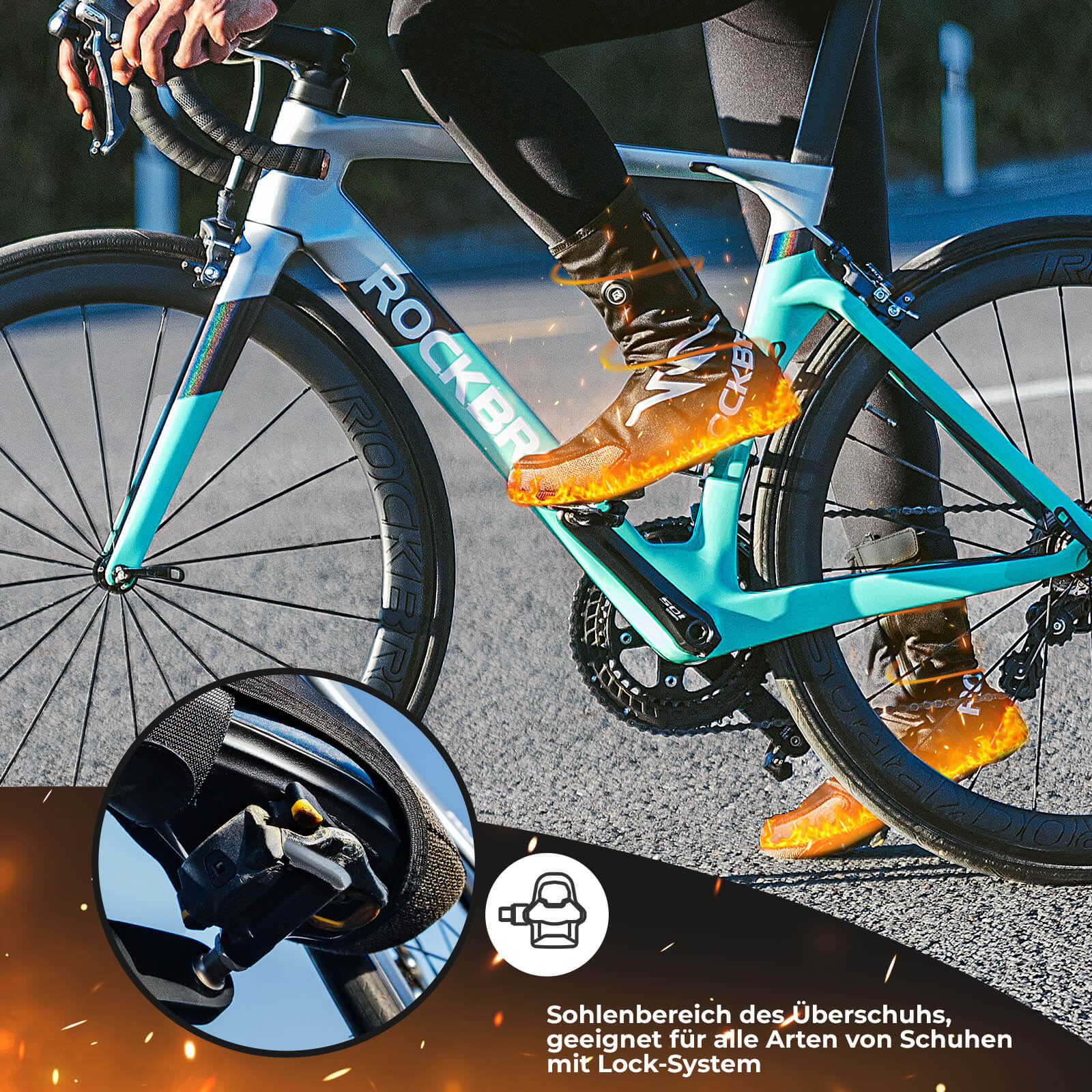 ROCKBROS Beheizte Überschuhe Winter Fahrrad Schuhüberzieher für Damen/Herren - Fahrrad Überschuhe ROCKBROS - EU - NooMii