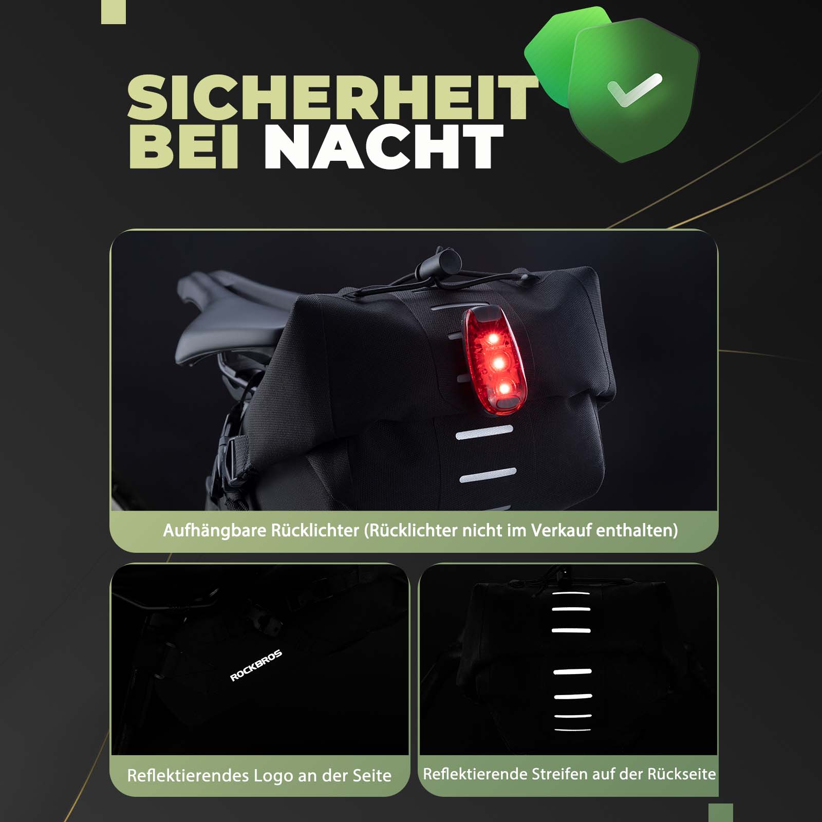 ROCKBROS Bikepacking Satteltasche 3 Liter 100% Wasserdicht TPU Gewebe - Fahrradtaschen ROCKBROS - EU - NooMii