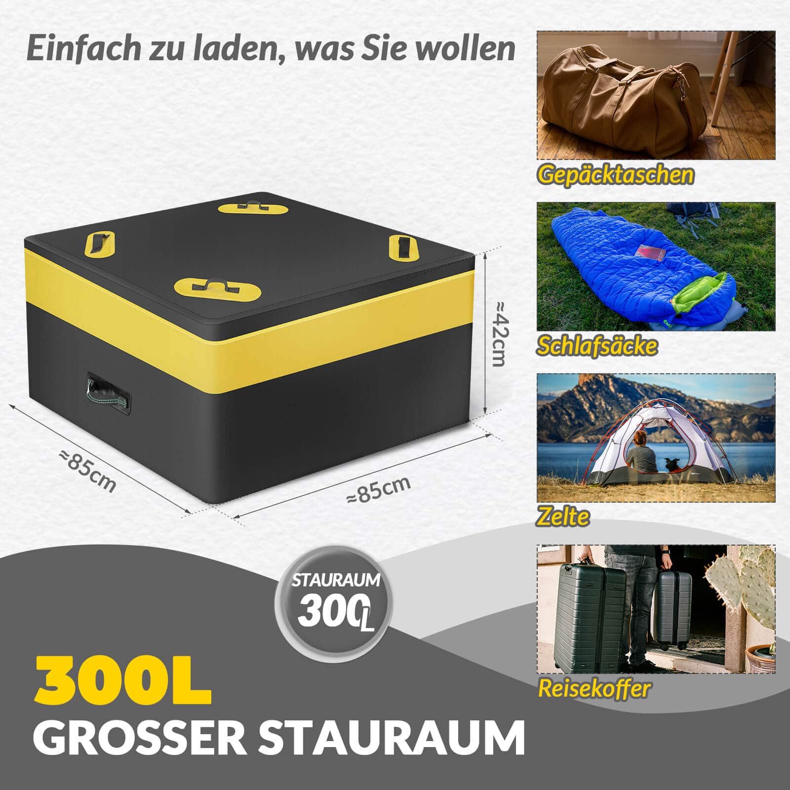 ROCKBROS Dachbox für Auto Wasserdicht Dachgepäckträger 300L mit 8 Zurrgurten - Fahrradtaschen ROCKBROS - EU - NooMii