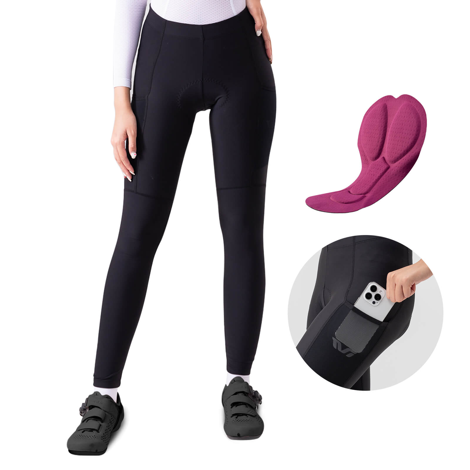 ROCKBROS Damen Winter Fahrradhose Lang Gepolstert Elastisch Atmungsaktiv - Fahrradhose ROCKBROS - EU - NooMii