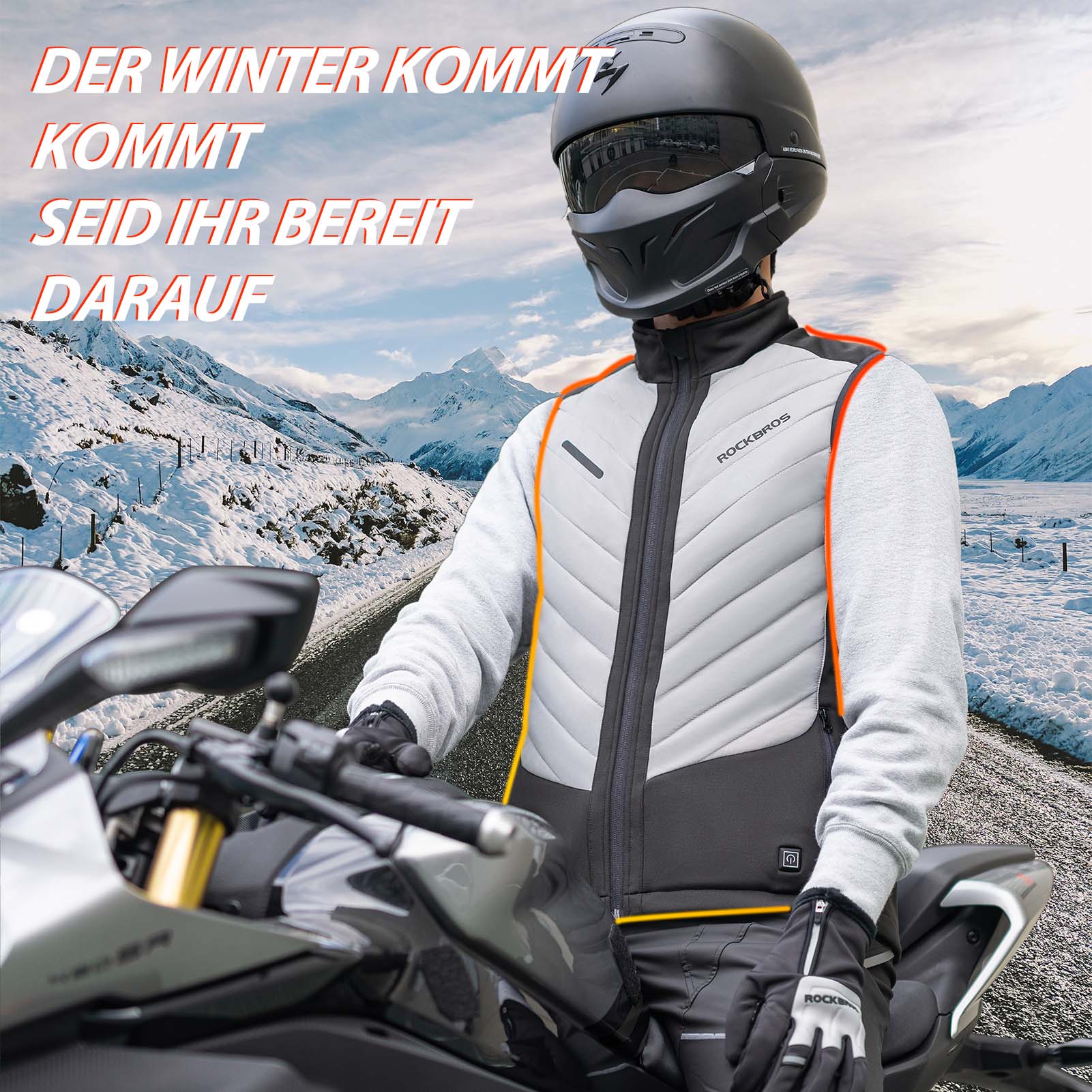 ROCKBROS Elektrische Beheizte Weste mit 3 Temperaturstufen für Herren/Damen - Fahrradjacke ROCKBROS - EU - NooMii