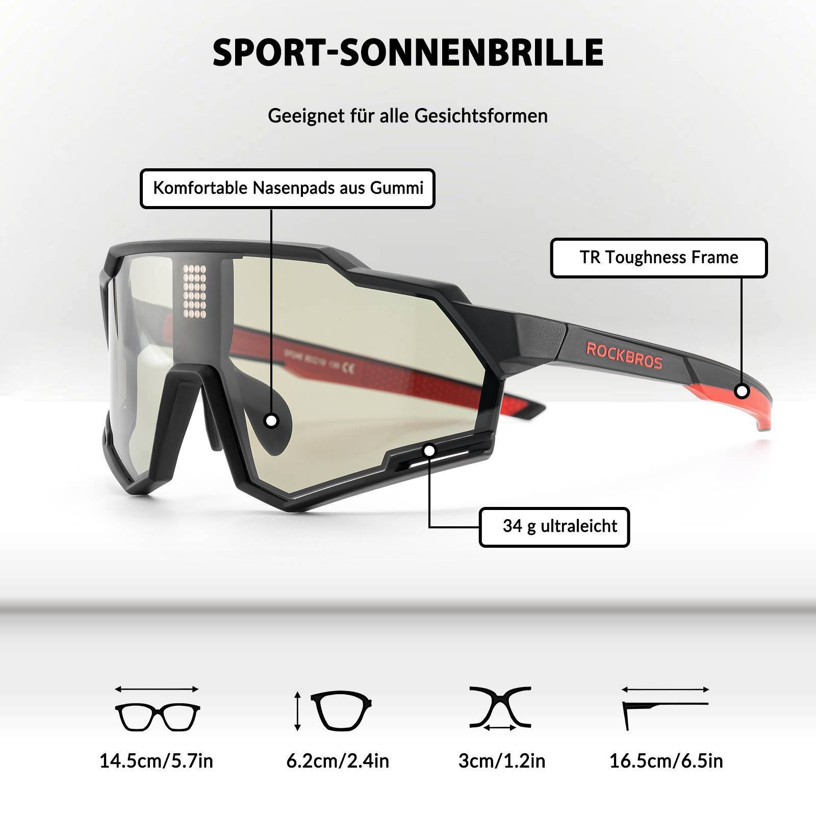 ROCKBROS elektronische Selbsttönend Brille intelligente Fahrradbrille - Fahrradbrille ROCKBROS - EU - NooMii