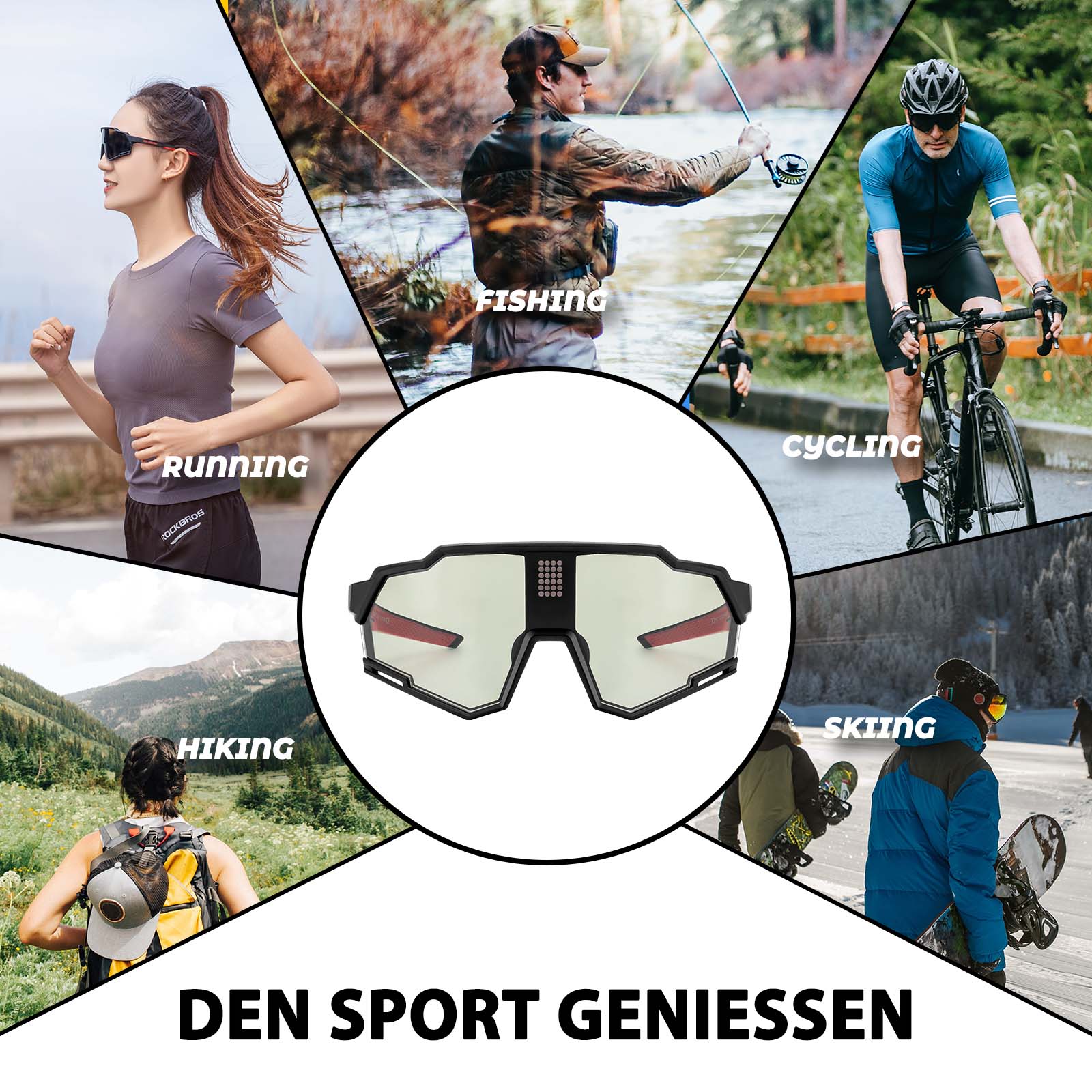 ROCKBROS elektronische Selbsttönend Brille intelligente Fahrradbrille - Fahrradbrille ROCKBROS - EU - NooMii