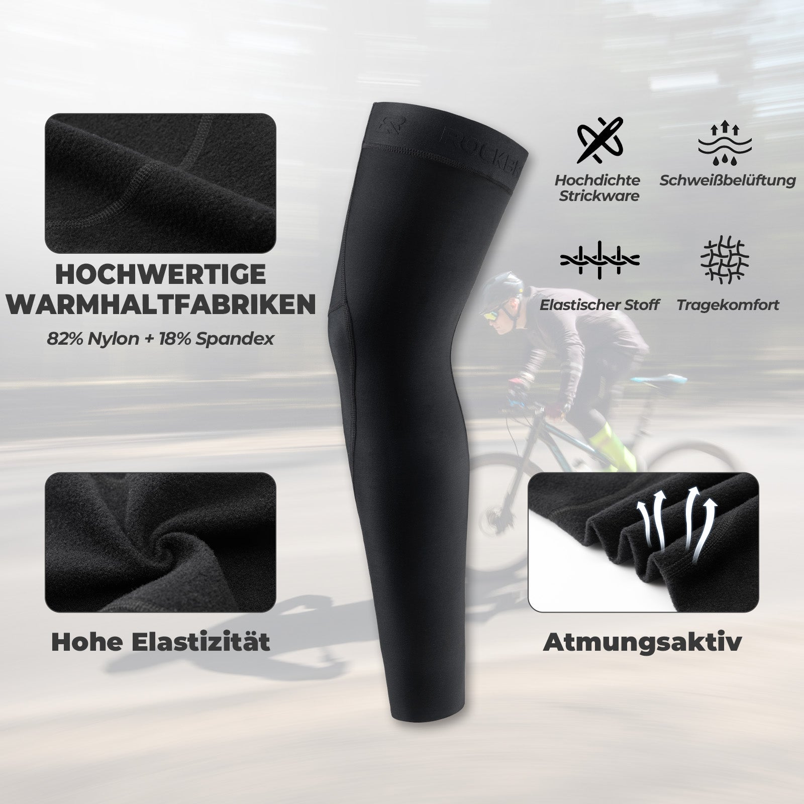 ROCKBROS Fahrrad Beinlinge Warm Rutschfeste Winter Knieschützer Herren Damen - Armlinge & Beinlinge ROCKBROS - EU - NooMii