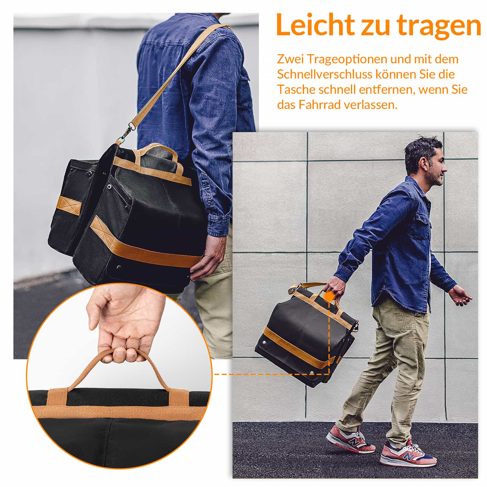 ROCKBROS Fahrrad Gepäckträgertasche mit Tragegriff 27L 3 Farbe - Fahrradtaschen ROCKBROS - EU - NooMii