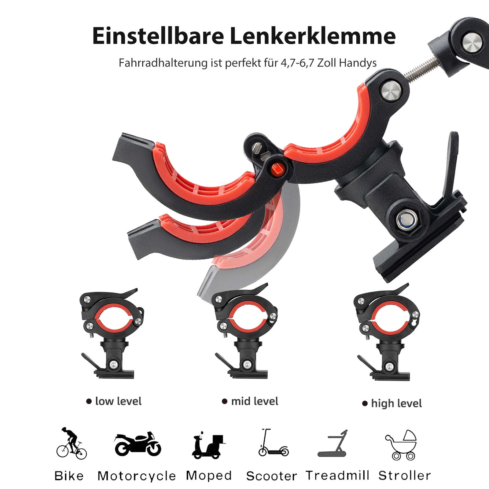 ROCKBROS Fahrrad Handyhalterung 360°Drehbar Motorrad Halterung - Fahrrad Handyhalterung ROCKBROS - EU - NooMii