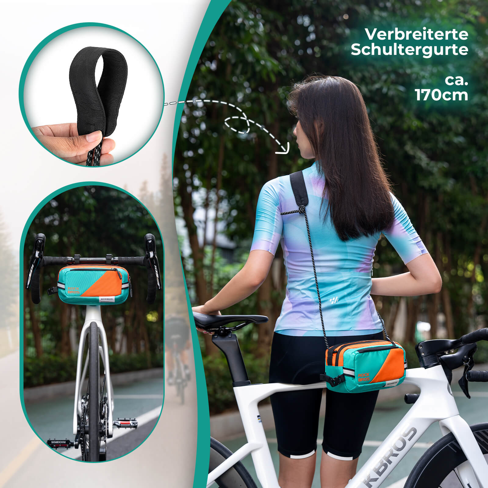 ROCKBROS Fahrrad Lenkertasche Fahrradtasche mit Schultergurt 2,5L Umhängetasche - Fahrradtaschen ROCKBROS - EU - NooMii