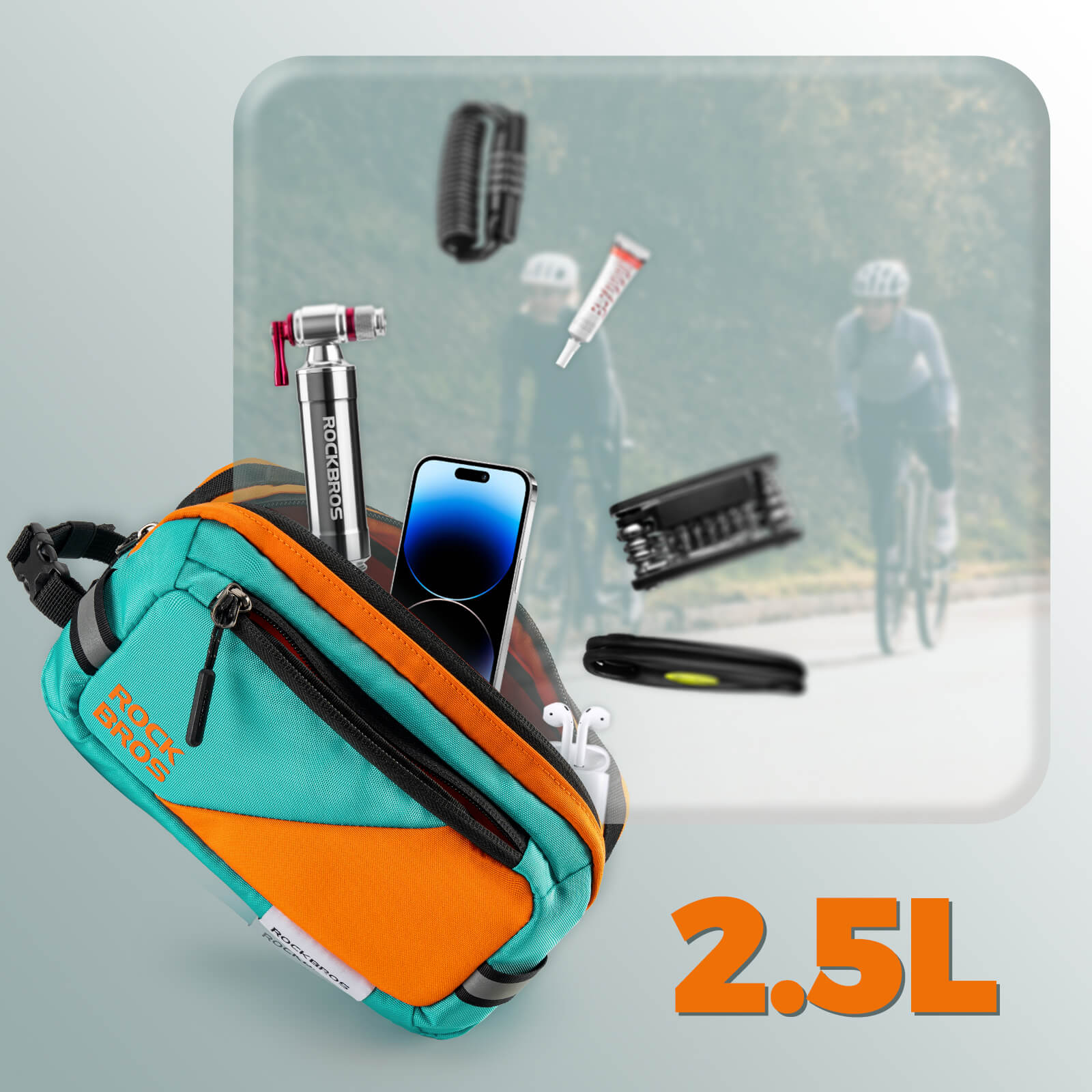 ROCKBROS Fahrrad Lenkertasche Fahrradtasche mit Schultergurt 2,5L Umhängetasche - Fahrradtaschen ROCKBROS - EU - NooMii