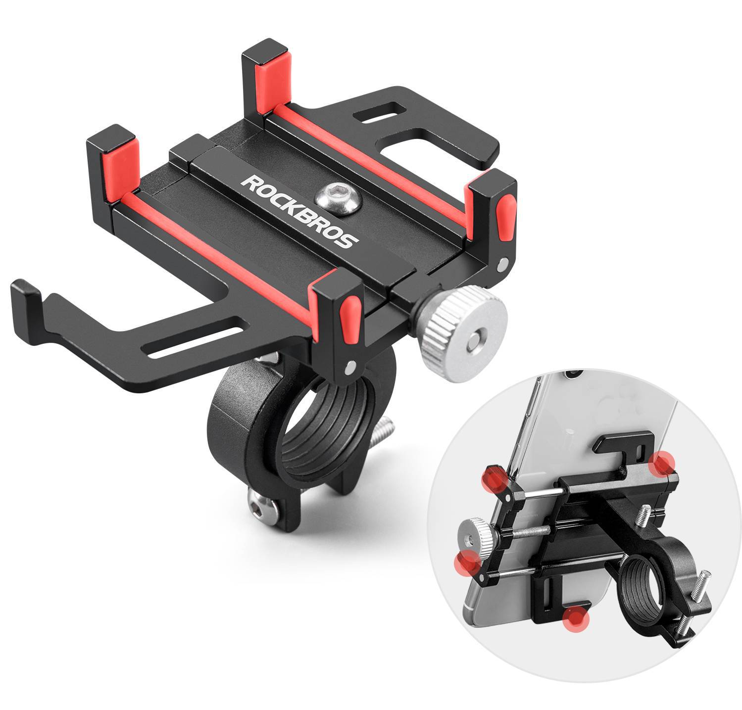 ROCKBROS Fahrrad Motorrad Handyhalterung mit 360 Rotation Clip - Fahrrad Handyhalterung ROCKBROS - EU - NooMii
