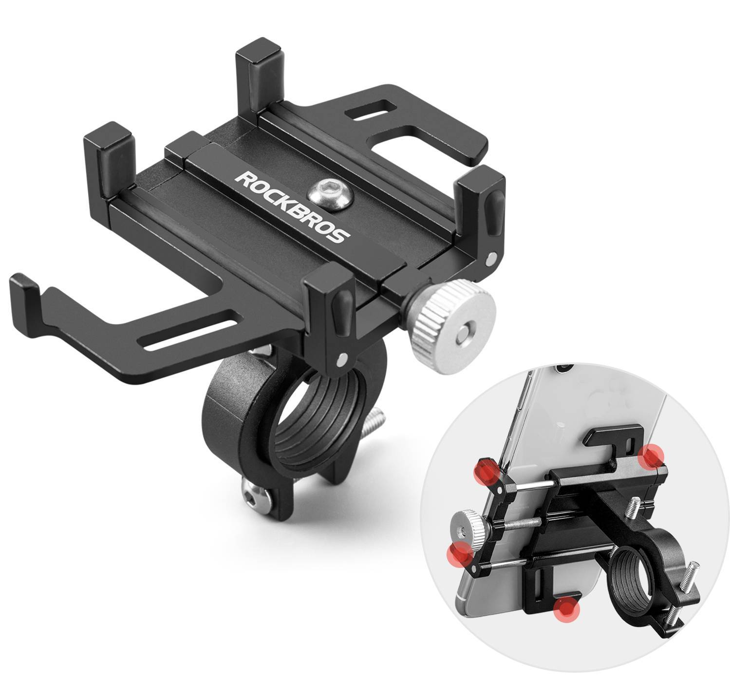 ROCKBROS Fahrrad Motorrad Handyhalterung mit 360 Rotation Clip - Fahrrad Handyhalterung ROCKBROS - EU - NooMii