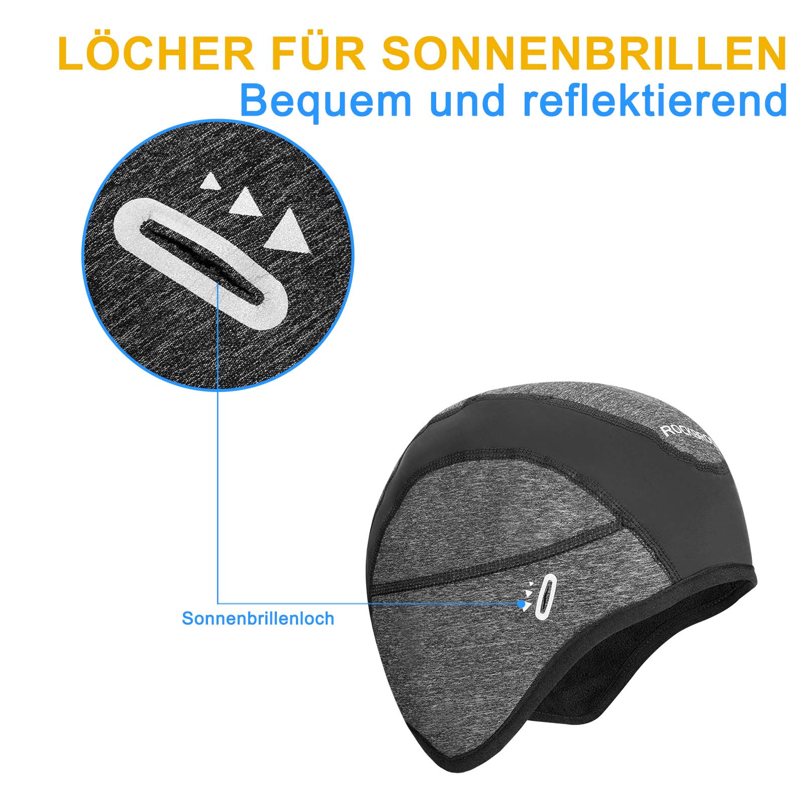 ROCKBROS Fahrrad Mütze Wintermütze mit Brille - Loch Winddicht Helmmütze - Fahrrad Mütze ROCKBROS - EU - NooMii