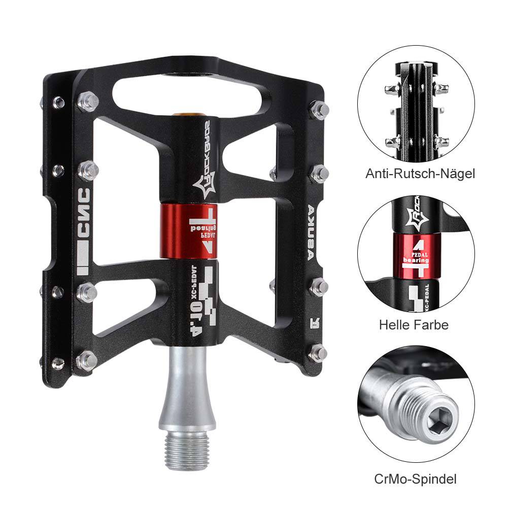 ROCKBROS Fahrrad Pedale 9/16 für MTB/BMX/Rennrad 4 Sealed Bearings - Fahrradpedale ROCKBROS - EU - NooMii
