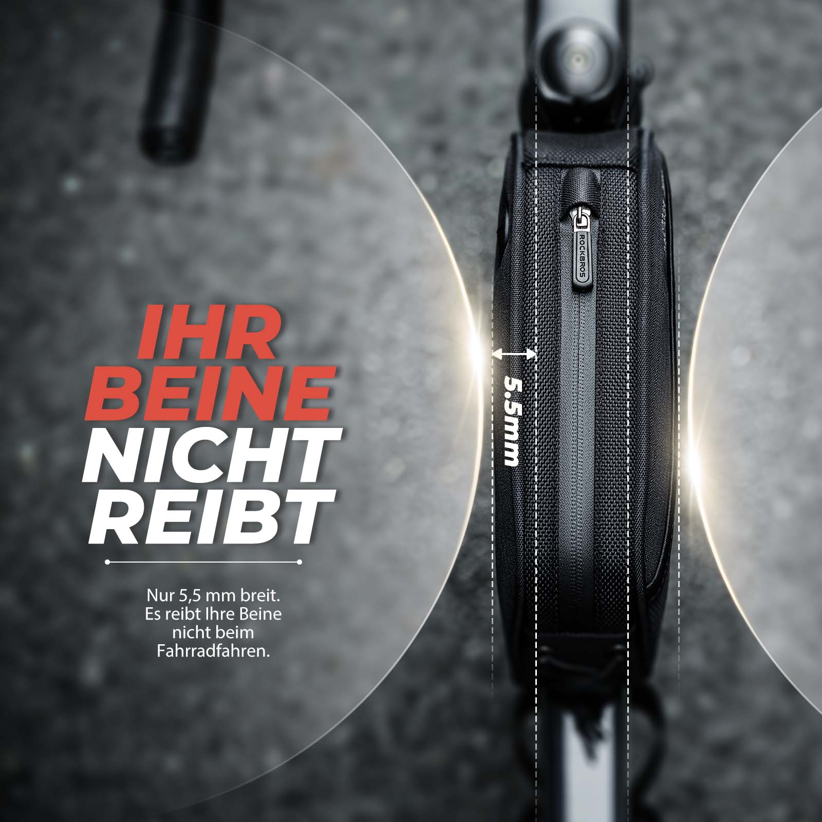 ROCKBROS Fahrrad Rahmentasche 1.3L MTB Oberrohrtasche Schwarz - Fahrradtaschen ROCKBROS - EU - NooMii
