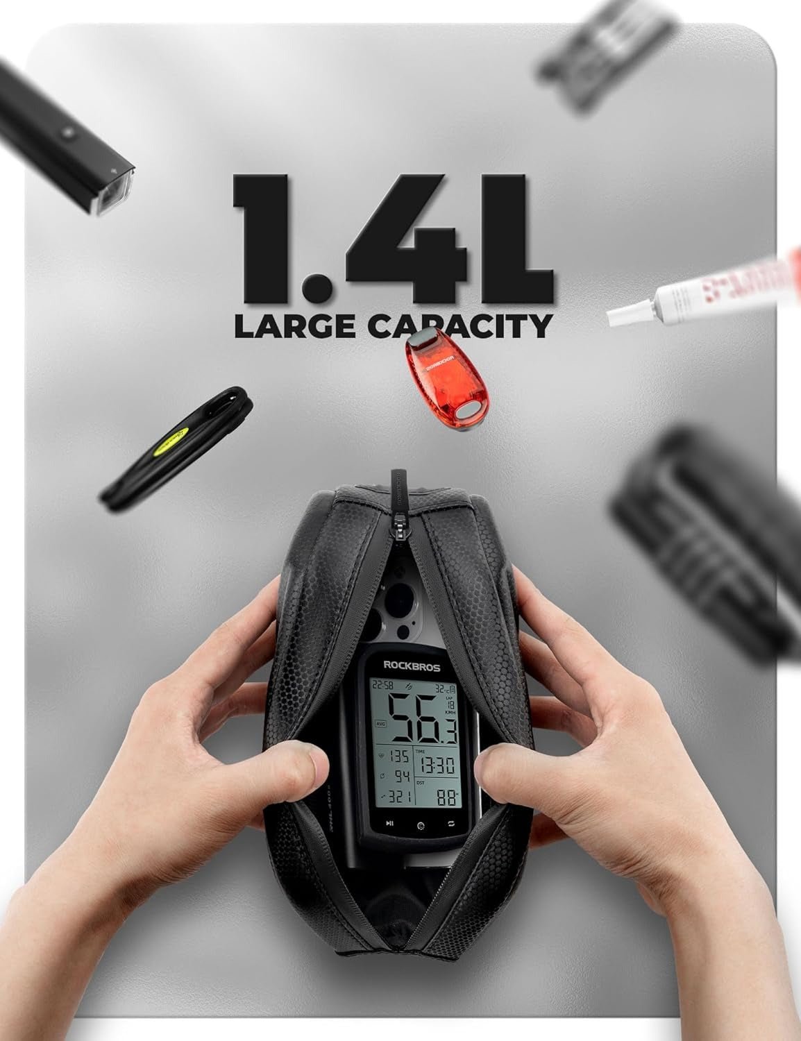 ROCKBROS Fahrrad Rahmentasche Fahrradtasche Oberrohrtasche 1.4L - Fahrradtaschen ROCKBROS - EU - NooMii