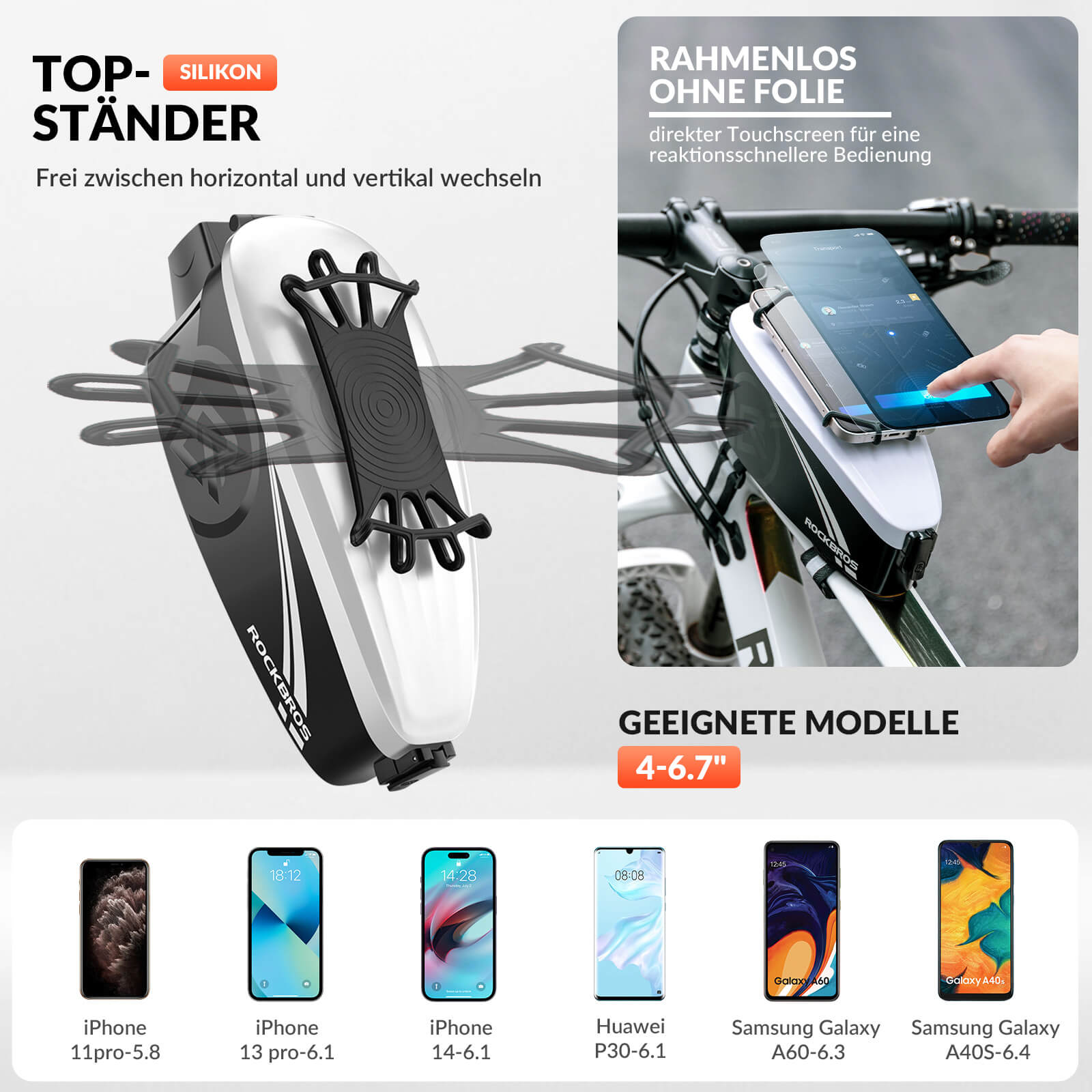 ROCKBROS Fahrrad Rahmentasche Oberrohrtasche mit Regenschutz - Fahrradtaschen ROCKBROS - EU - NooMii