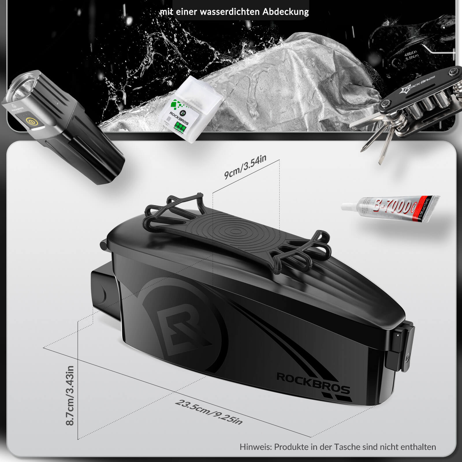 ROCKBROS Fahrrad Rahmentasche Oberrohrtasche mit Regenschutz - Fahrradtaschen ROCKBROS - EU - NooMii