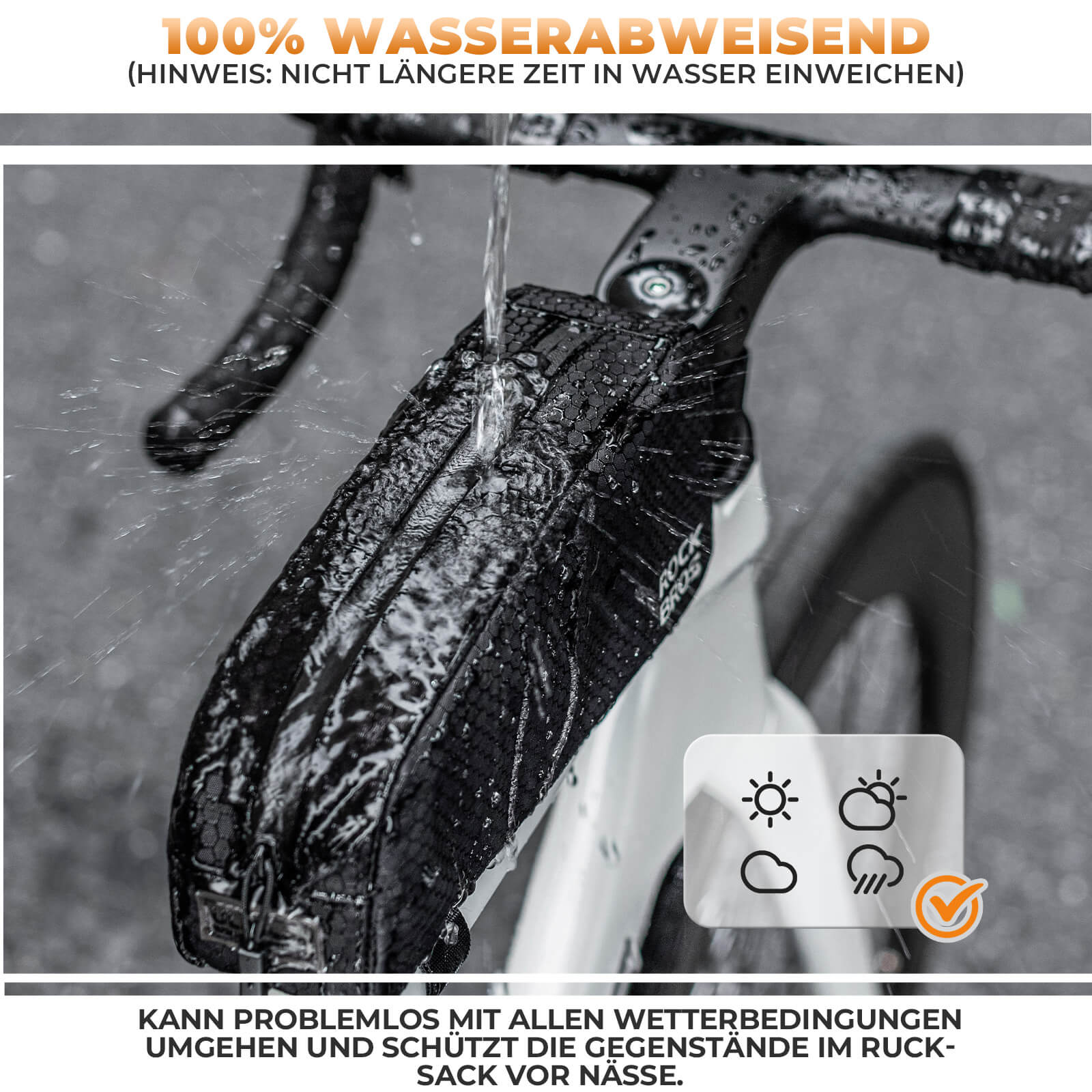 ROCKBROS Fahrrad Rahmentasche wasserabweisend Oberrohrtasche 0,9L Schwarz - Fahrradtaschen ROCKBROS - EU - NooMii