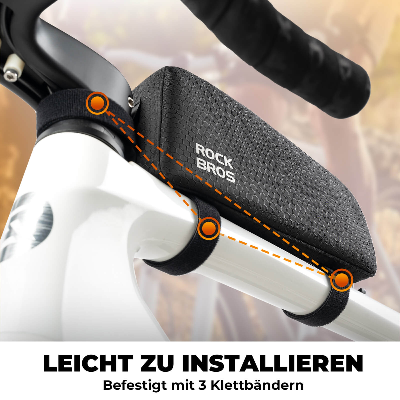 ROCKBROS Fahrrad Rahmentasche wasserabweisend Oberrohrtasche 0,9L Schwarz - Fahrradtaschen ROCKBROS - EU - NooMii
