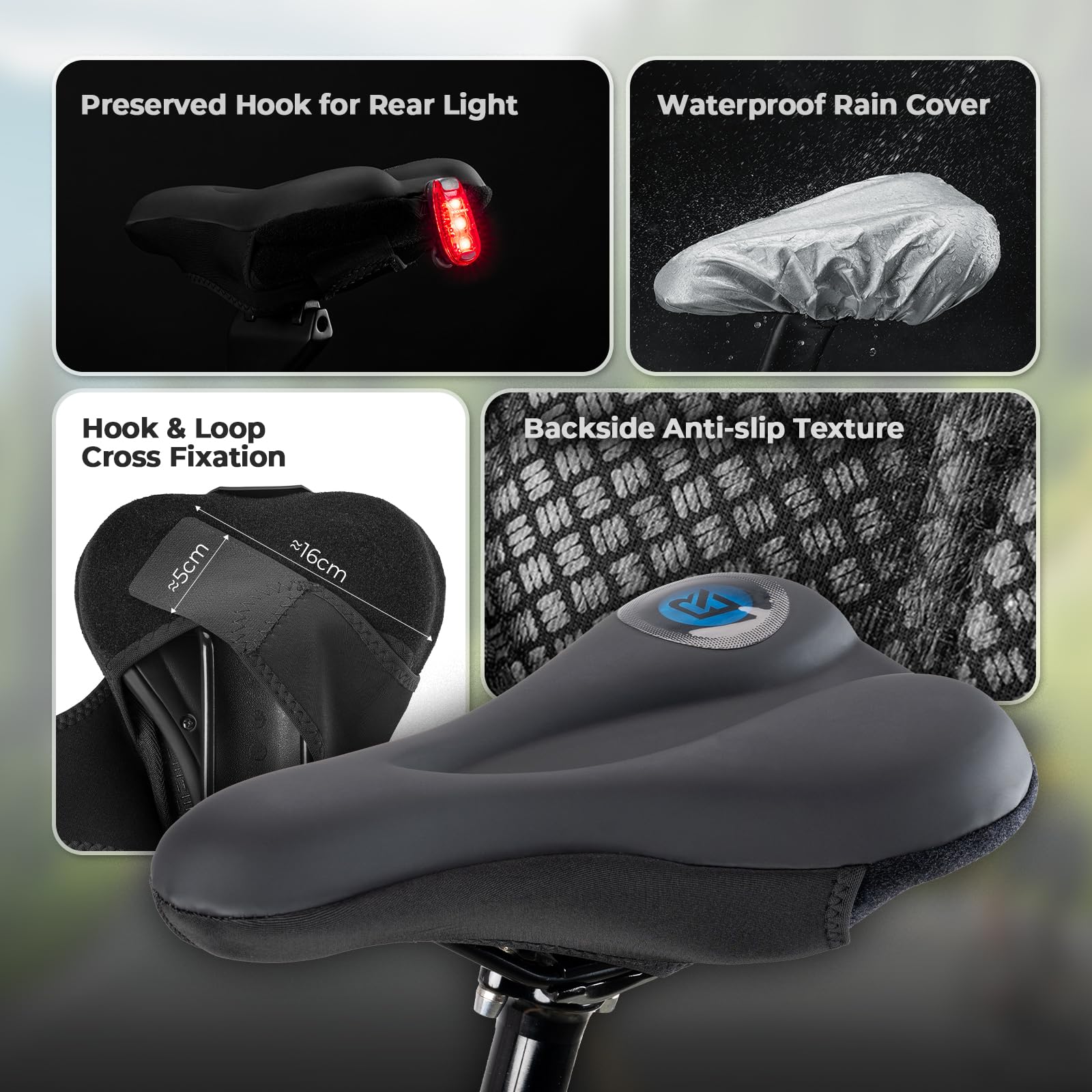 ROCKBROS Fahrrad Sattelbezug wasserdichtem Fahrradsattel Gelüberzug - Fahrradsattel ROCKBROS - EU - NooMii