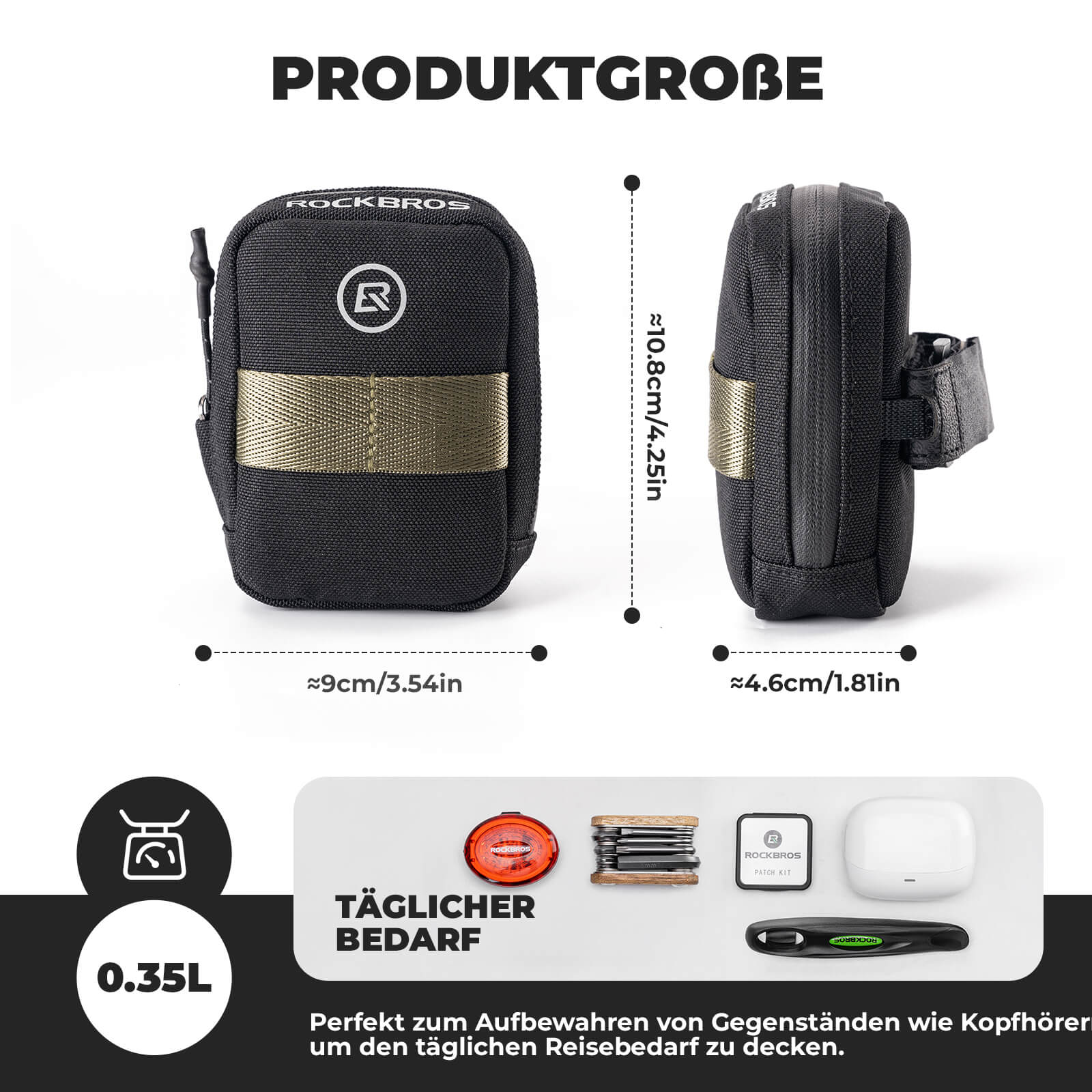 ROCKBROS Fahrrad Satteltasche Kompakte Aufbewahrungstasche Rennrad MTB - Fahrradtaschen ROCKBROS - EU - NooMii