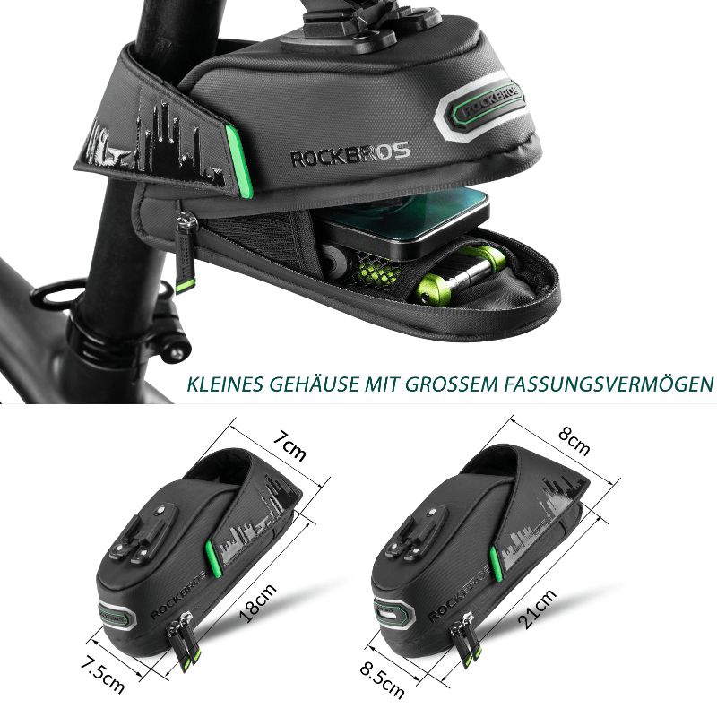 ROCKBROS Fahrrad Satteltasche mit Rücklichthalter wasserdicht 0.7L/0.9L - Fahrradtaschen ROCKBROS - EU - NooMii