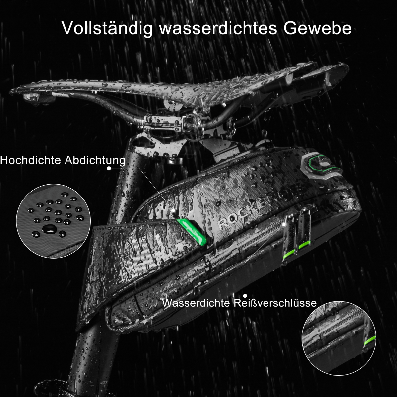 ROCKBROS Fahrrad Satteltasche mit Rücklichthalter wasserdicht 0.7L/0.9L - Fahrradtaschen ROCKBROS - EU - NooMii