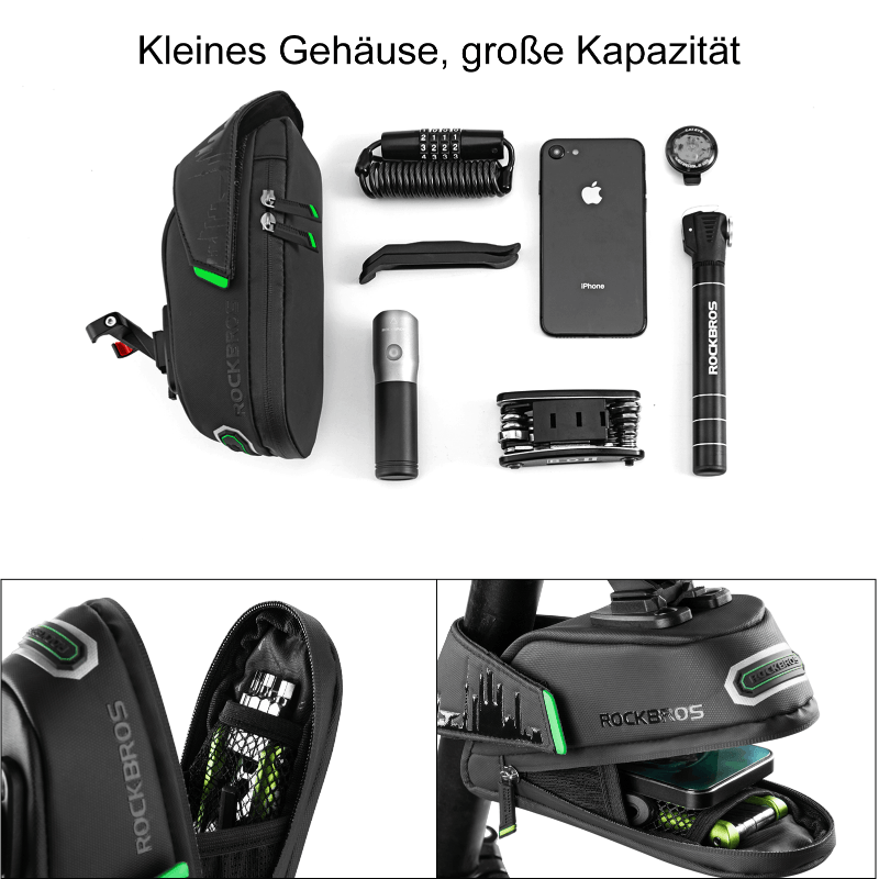 ROCKBROS Fahrrad Satteltasche mit Rücklichthalter wasserdicht 0.7L/0.9L - Fahrradtaschen ROCKBROS - EU - NooMii