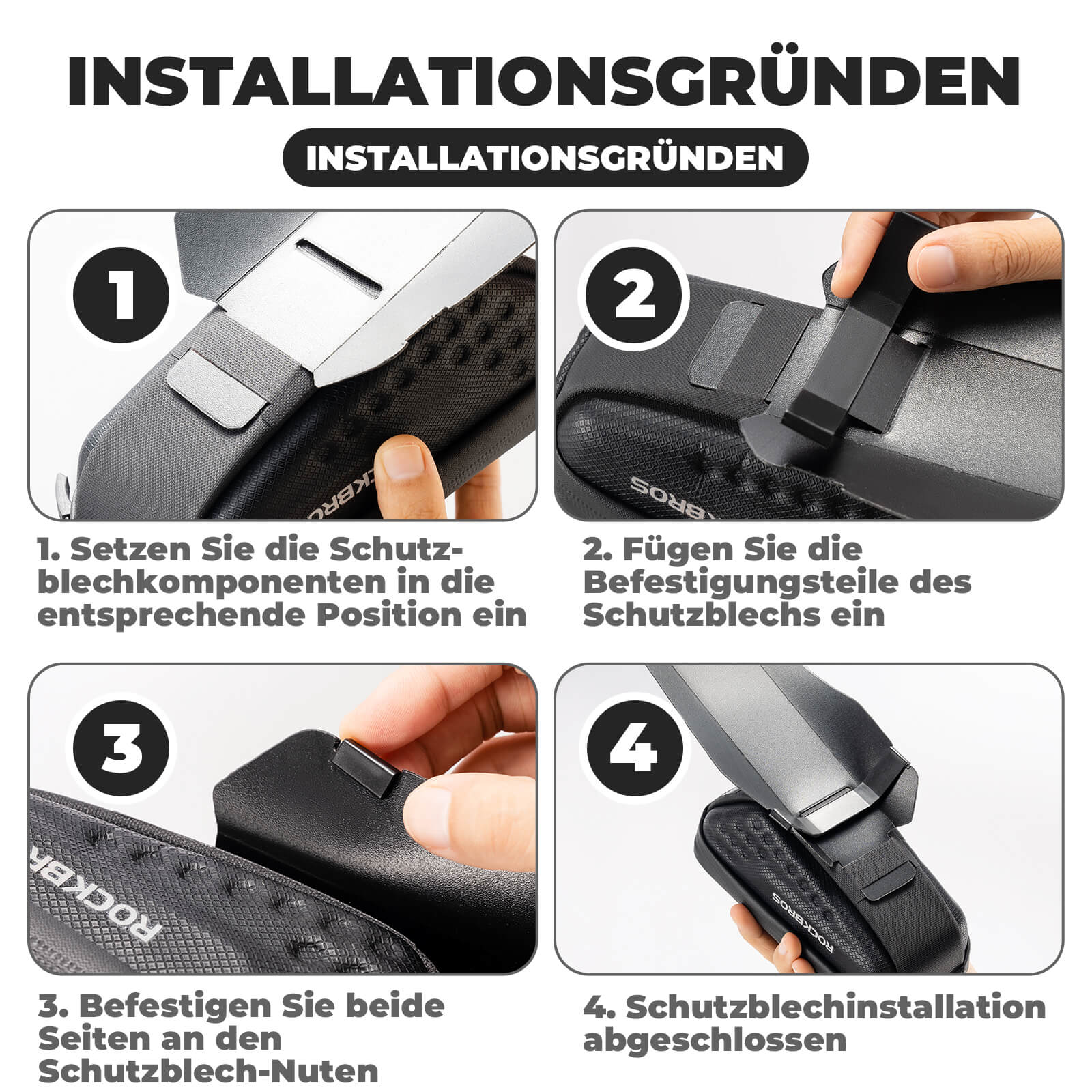 ROCKBROS Fahrrad Satteltasche mit Schutzblech Wasserabweisend 1,3L/0.8L - Fahrradtaschen ROCKBROS - EU - NooMii