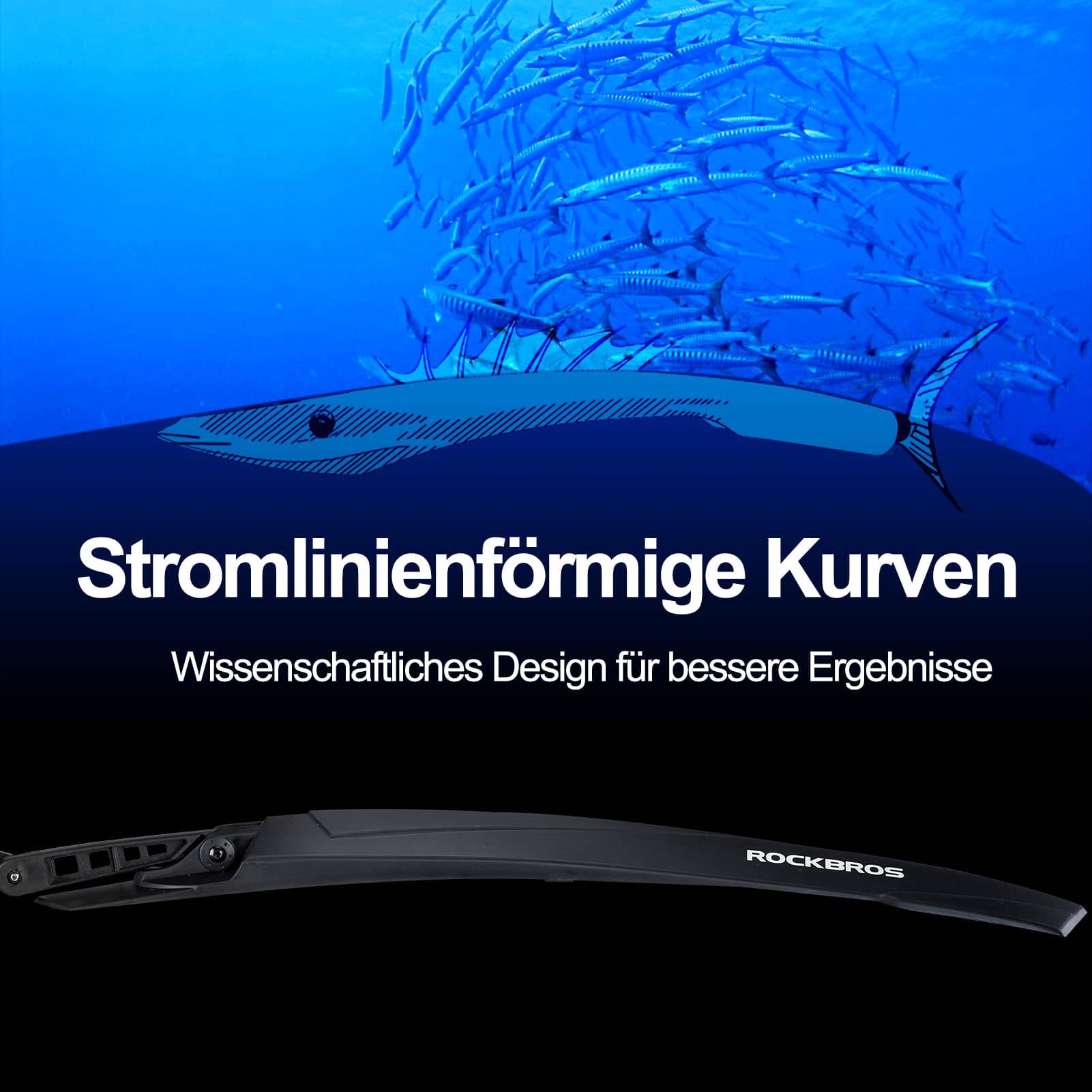 ROCKBROS Fahrrad Schutzblech Set MTB Spritzschutz 26 Zoll Schwarz - Fahrrad Schutzblech ROCKBROS - EU - NooMii