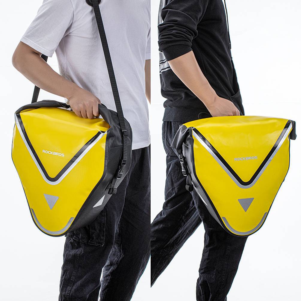 ROCKBROS Fahrrad Transporttasche 100% wasserdichte mit Schultergurt 20L Gelb/Schwarz Gold - Fahrradtaschen ROCKBROS - EU - NooMii