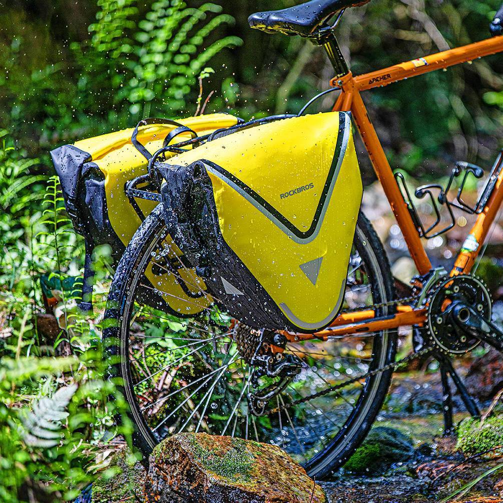 ROCKBROS Fahrrad Transporttasche 100% wasserdichte mit Schultergurt 20L Gelb/Schwarz Gold - Fahrradtaschen ROCKBROS - EU - NooMii