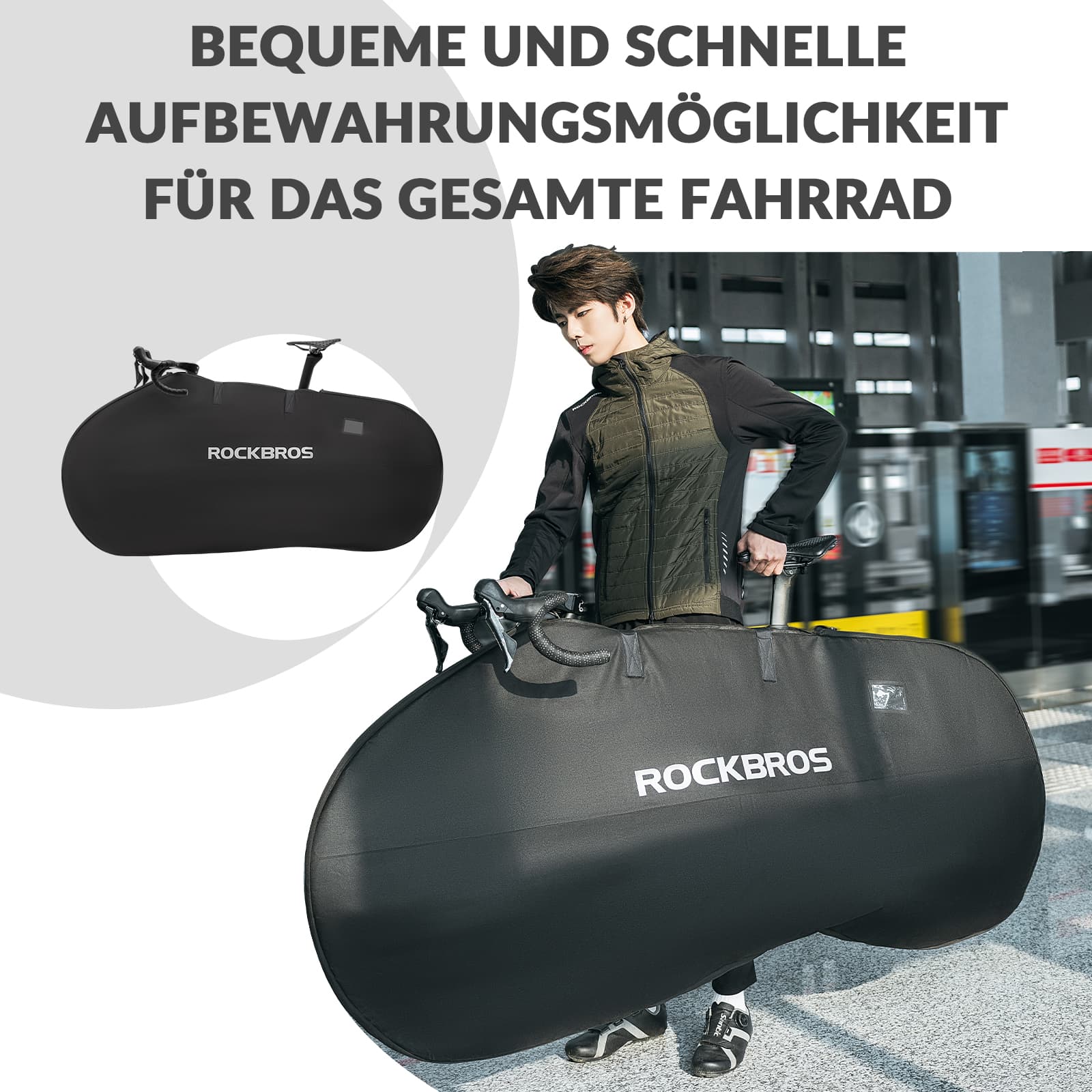 ROCKBROS Fahrrad Transporttasche Wasserdichte Tragetasche für Fahrräder bis 26 Zoll - Transporttasche ROCKBROS - EU - NooMii