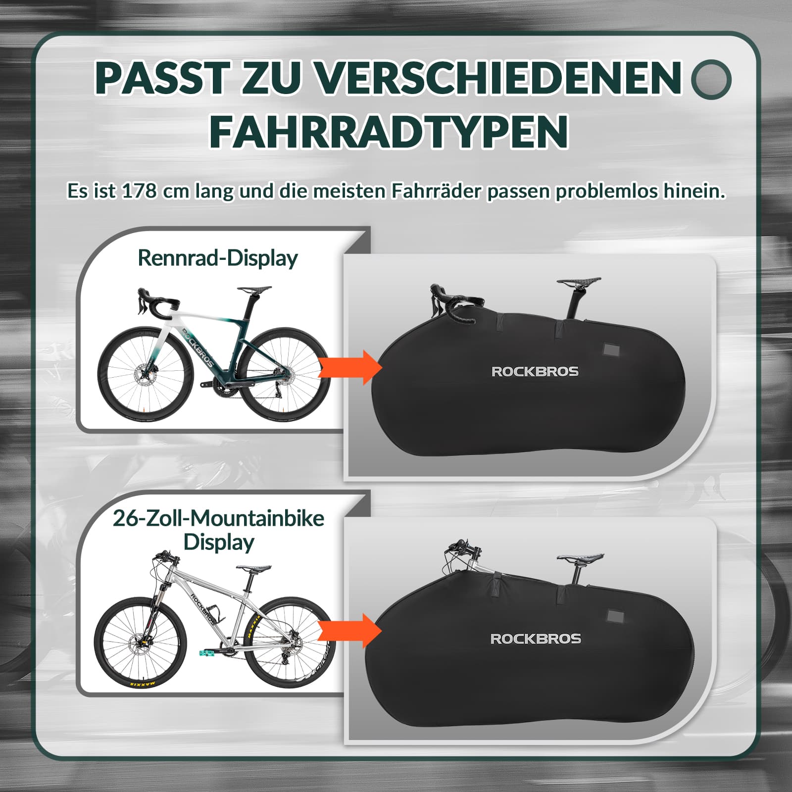 ROCKBROS Fahrrad Transporttasche Wasserdichte Tragetasche für Fahrräder bis 26 Zoll - Transporttasche ROCKBROS - EU - NooMii