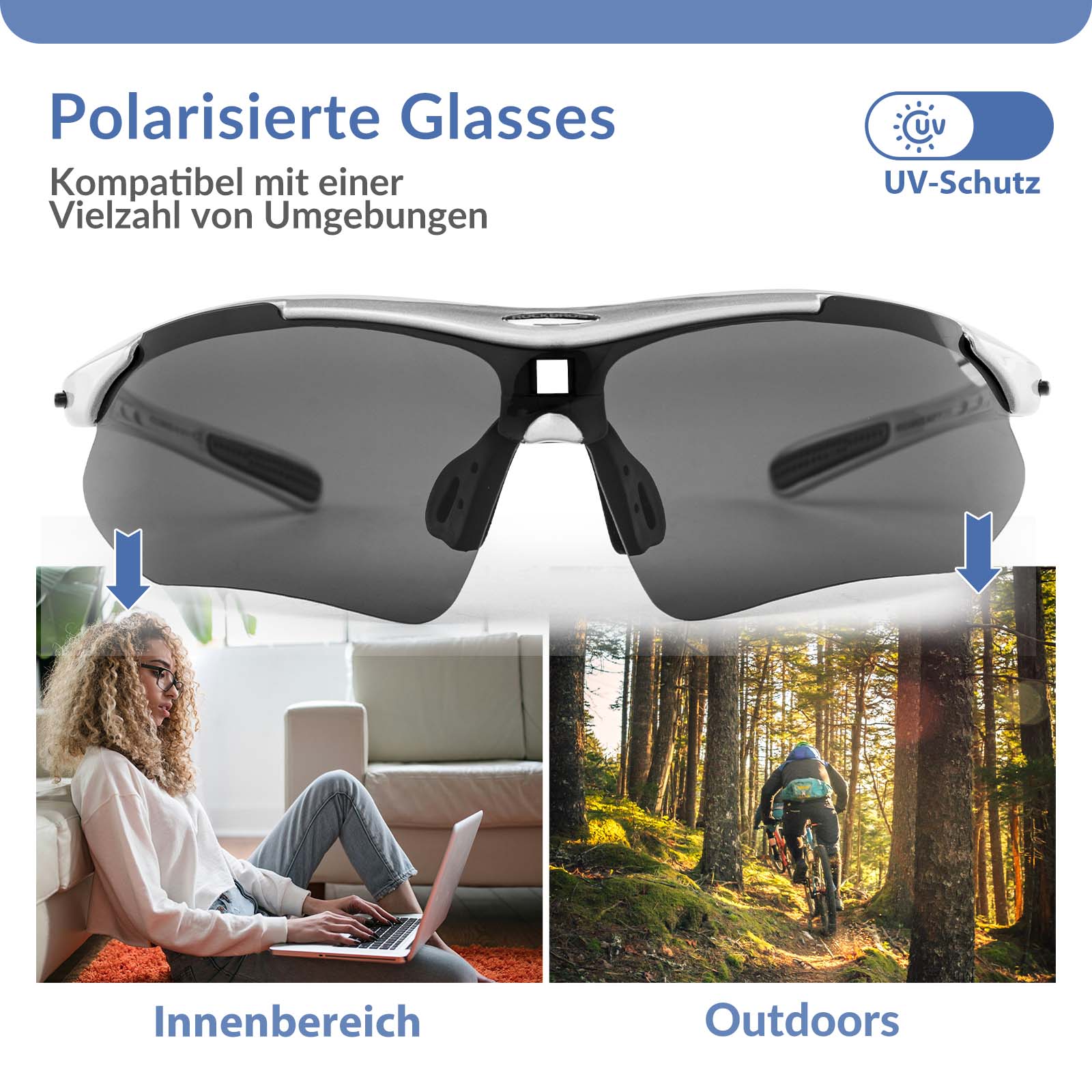 ROCKBROS Fahrradbrille Polarisiert Brille Sonnenbrille UV400 Schutz - Fahrradbrille ROCKBROS - EU - NooMii