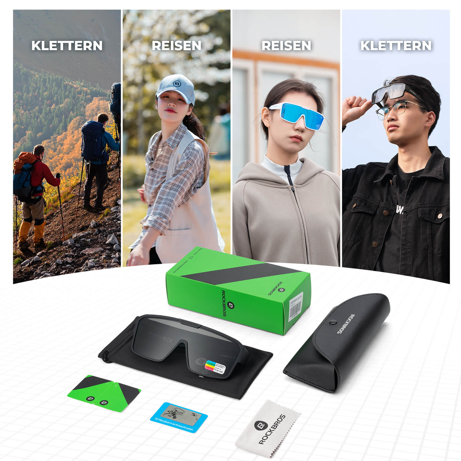 ROCKBROS Fahrradbrille Polarisiert Outdoor Sonnenbrille Überbrille MTB Rennrad - Fahrradbrille ROCKBROS - EU - NooMii