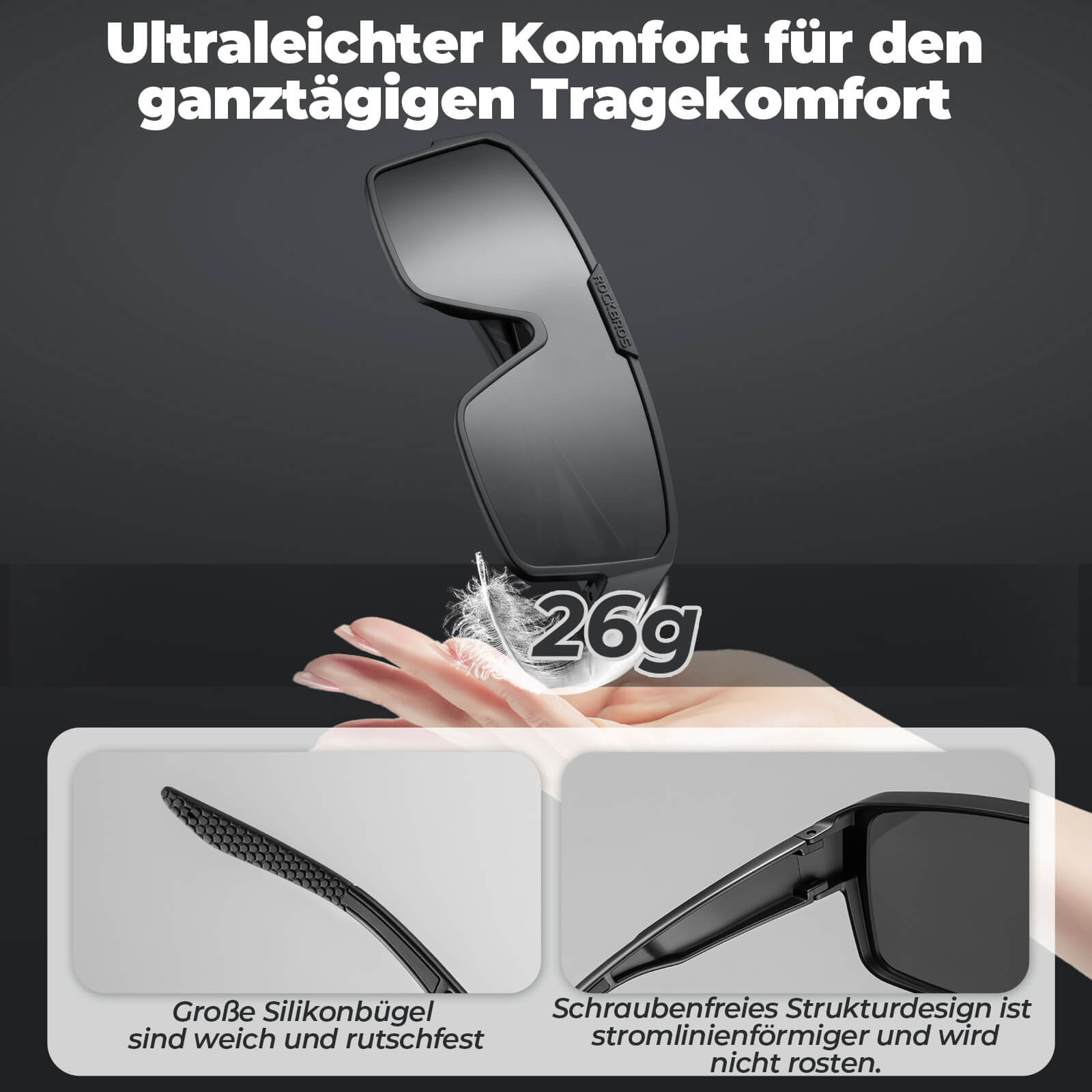 ROCKBROS Fahrradbrille Polarisiert Outdoor Sonnenbrille Überbrille MTB Rennrad - Fahrradbrille ROCKBROS - EU - NooMii