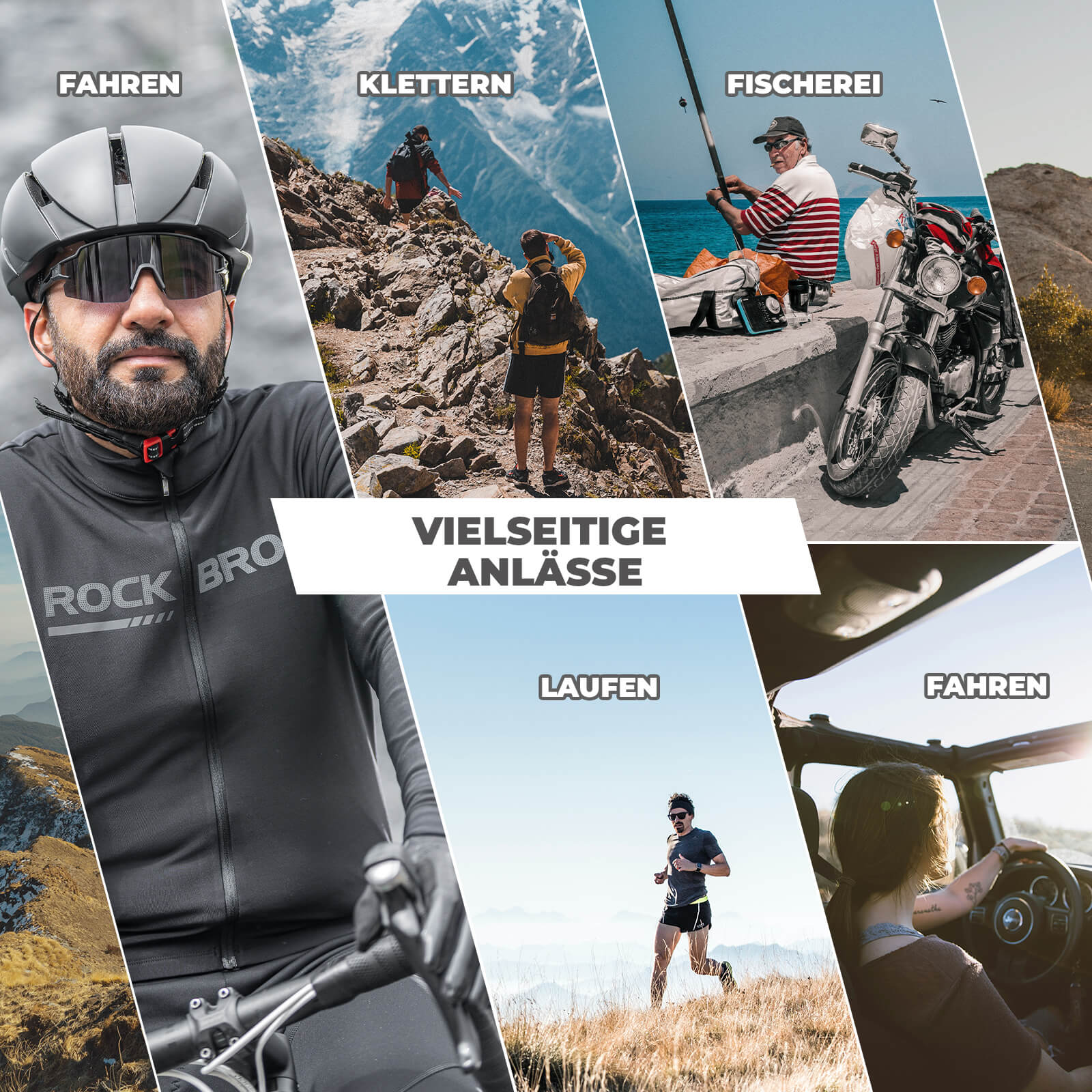 ROCKBROS Fahrradbrille Polarisiert Sportbrille winddichte Sonnenbrille UV400 Schutz - Fahrradbrille ROCKBROS - EU - NooMii