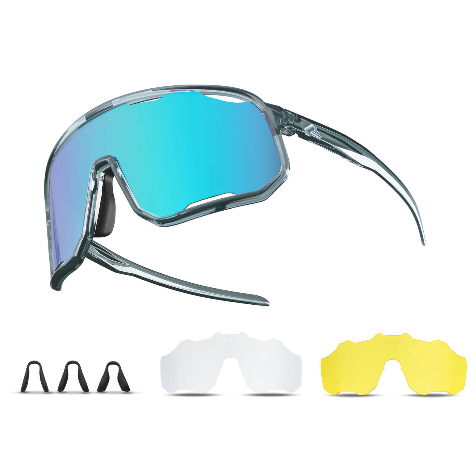 ROCKBROS Fahrradbrille Polarisierte Sonnenbrille UV - Schutz Wechsel - Nasenpads Damen/Herren - Fahrradbrille ROCKBROS - EU - NooMii