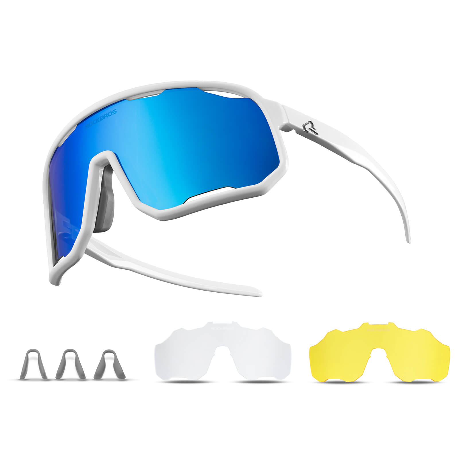 ROCKBROS Fahrradbrille Polarisierte Sonnenbrille UV - Schutz Wechsel - Nasenpads Damen/Herren - Fahrradbrille ROCKBROS - EU - NooMii