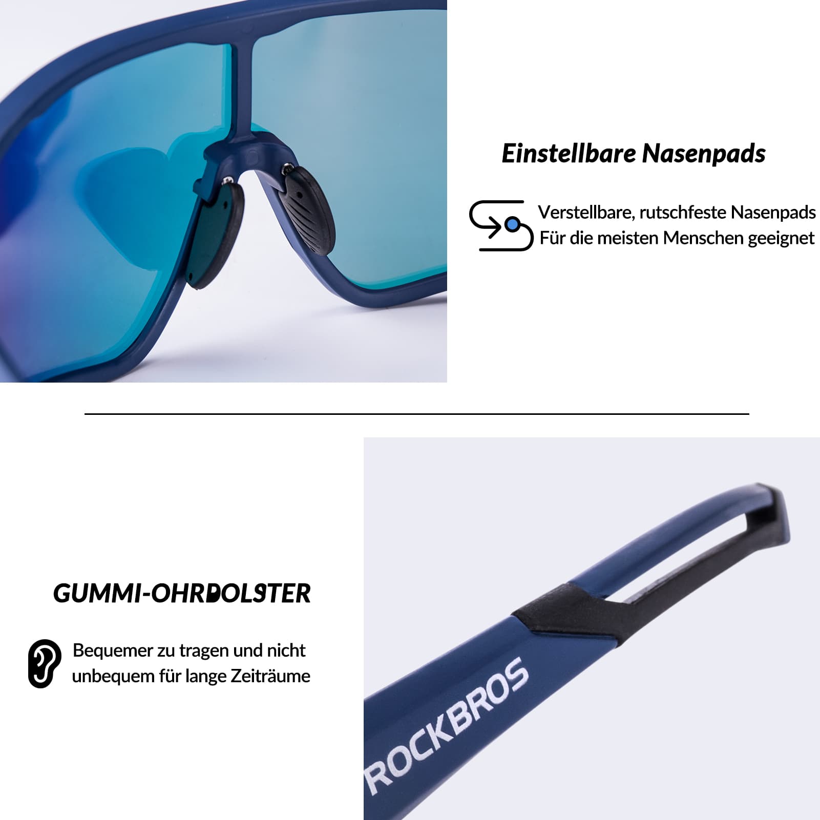 ROCKBROS Fahrradbrille Polarisierte Sportsbrille mit UV - Schutz - Fahrradbrille ROCKBROS - EU - NooMii