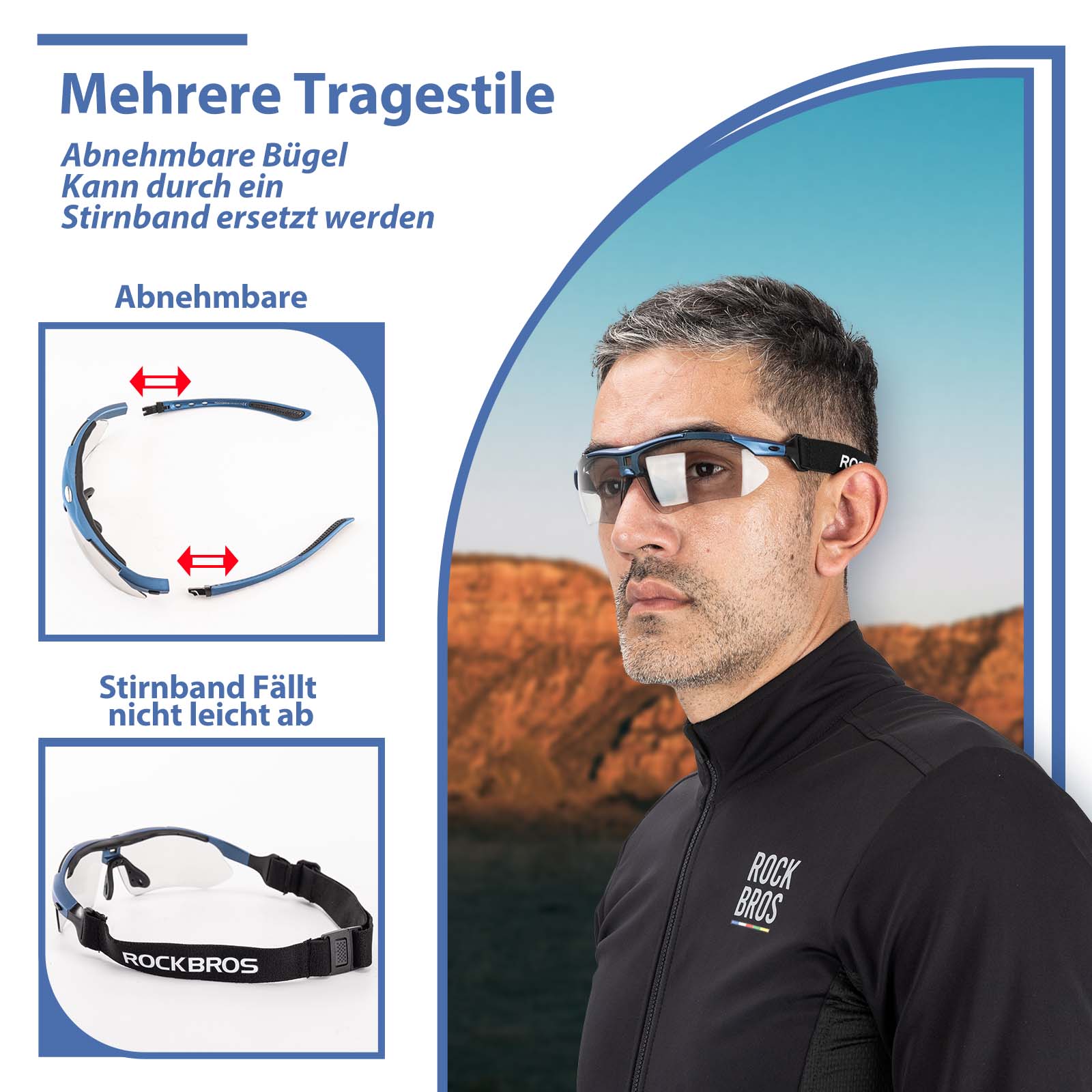 ROCKBROS Fahrradbrille Selbsttönend Brille Sonnenbrille UV 400 Schutz - Fahrradbrille ROCKBROS - EU - NooMii