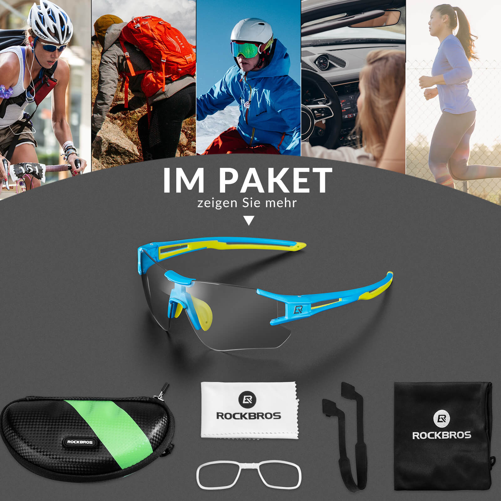 ROCKBROS Fahrradbrille Selbsttönend für Damen & Herren mit UV400 Schutz - Fahrradbrille ROCKBROS - EU - NooMii