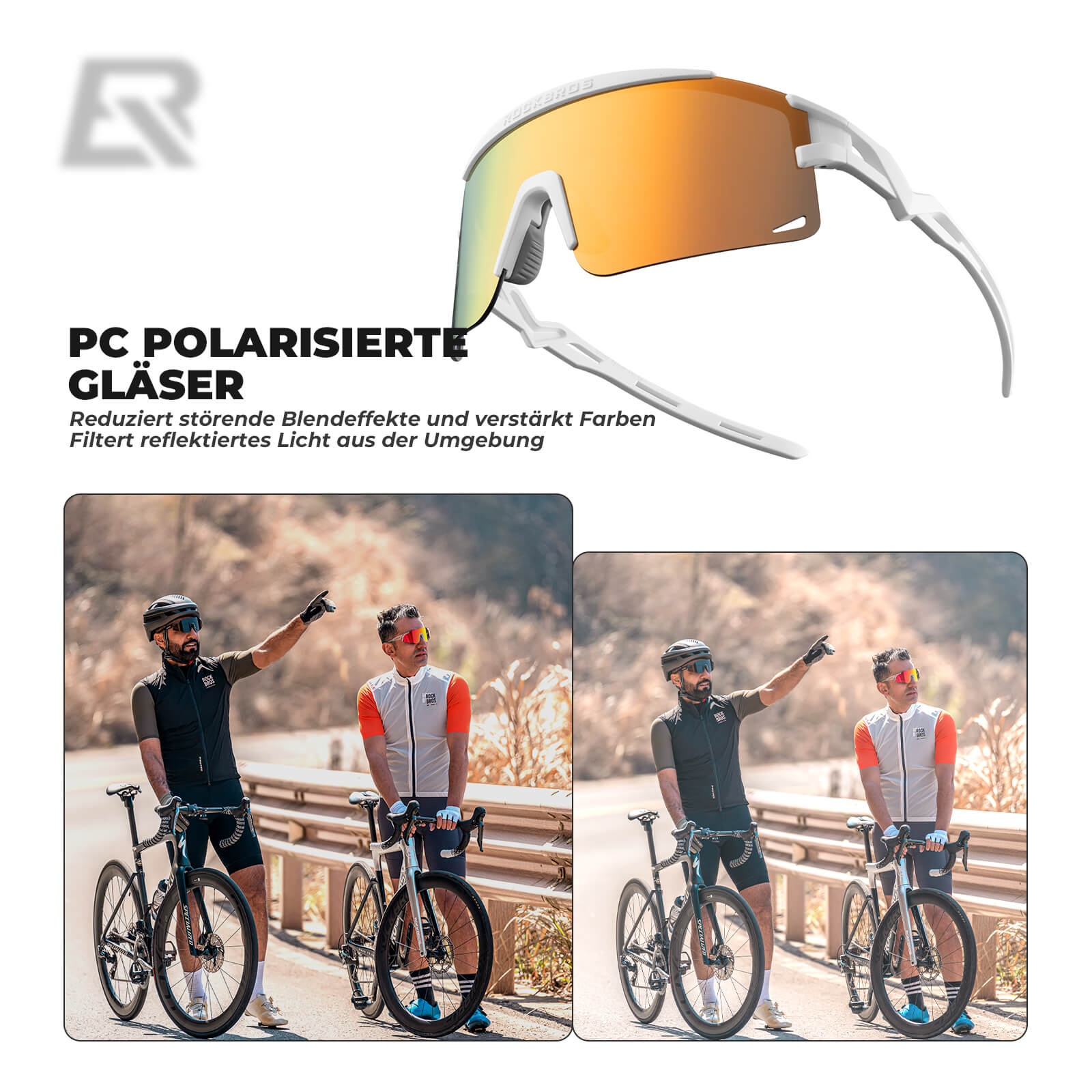 ROCKBROS Fahrradbrille Selbsttönend/Polarisiert Antibeschlag Winddicht UV - Schutz - Fahrradbrille ROCKBROS - EU - NooMii