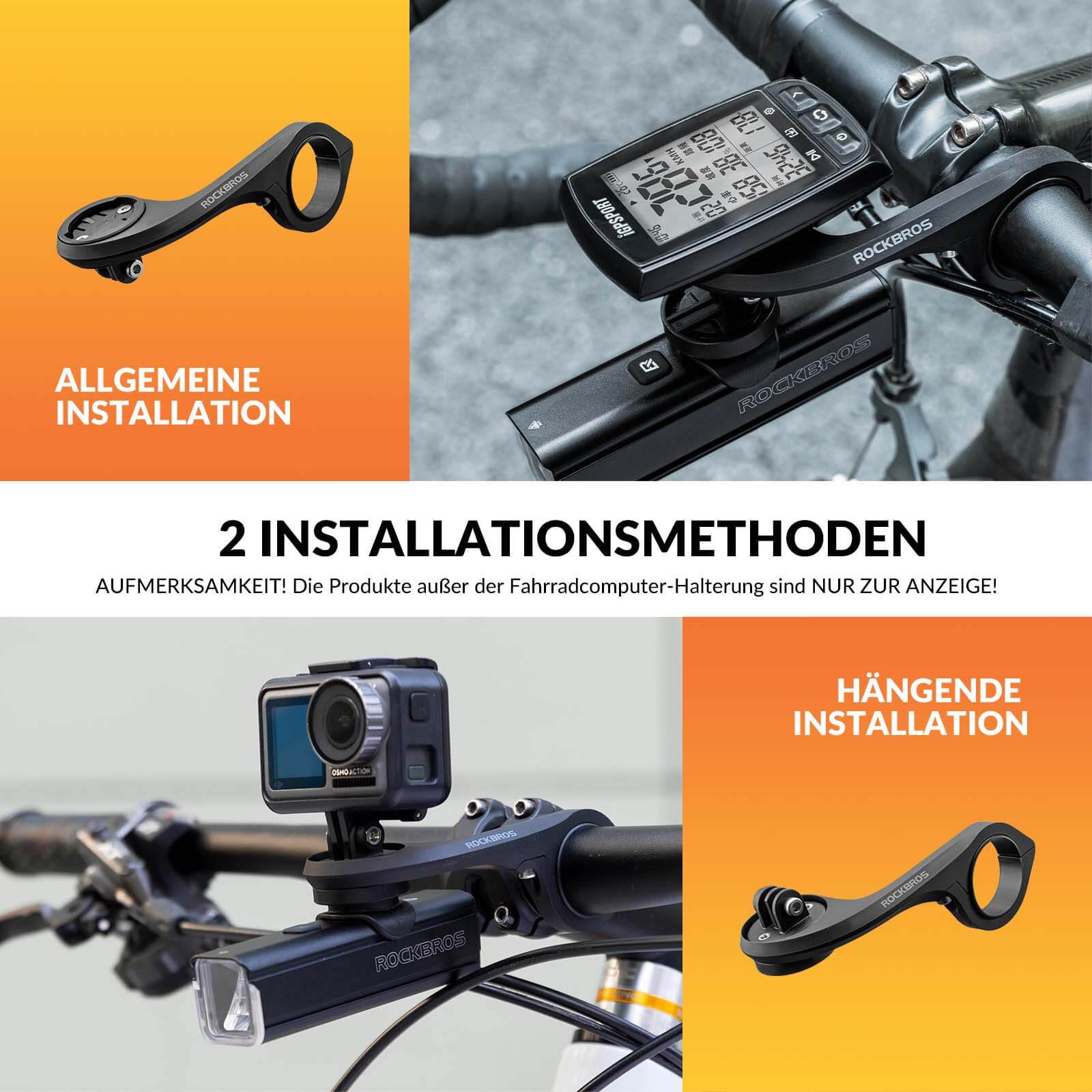 ROCKBROS Fahrradcomputer Halterung Kompatibel mit Garmin/iGPSPORT für Lenker 32 - 35mm - Fahrrad Handyhalterung ROCKBROS - EU - NooMii