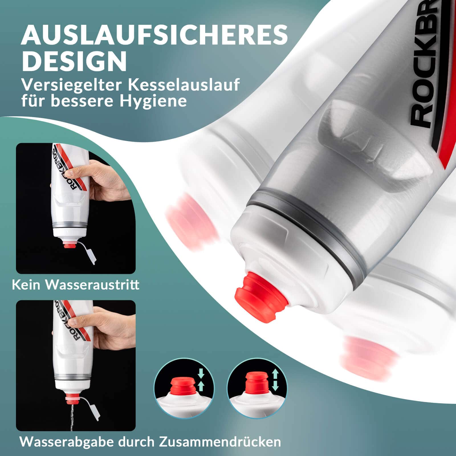 ROCKBROS Fahrradflasche 620 ml Sportflasche mit 5 Stunden Kühlhaltefunktion - Fahrradflasche ROCKBROS - EU - NooMii